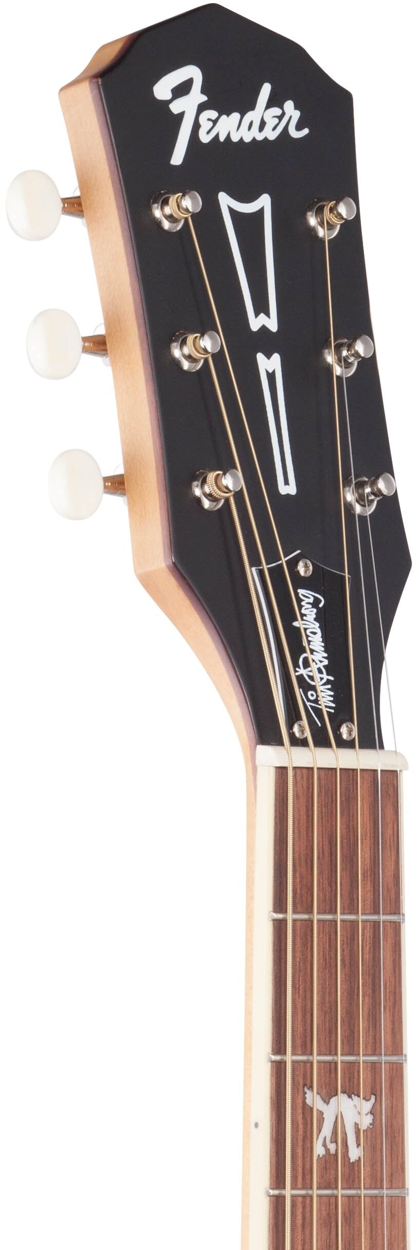 Fender Tim Armstrong Hellcat Acoustic-Electric Guitar, Natural, Headstock Left Front