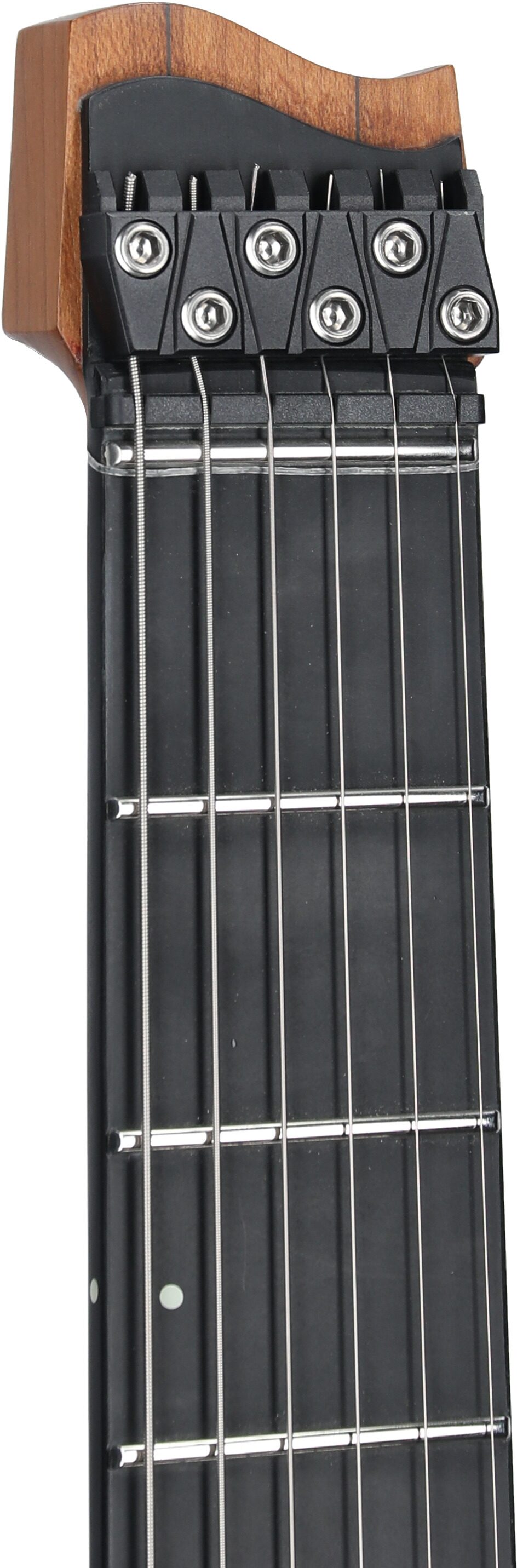 Strandberg Boden Metal NX 6 Tremolo Electric Guitar (with Gig Bag), Black Green, Headstock Left Front