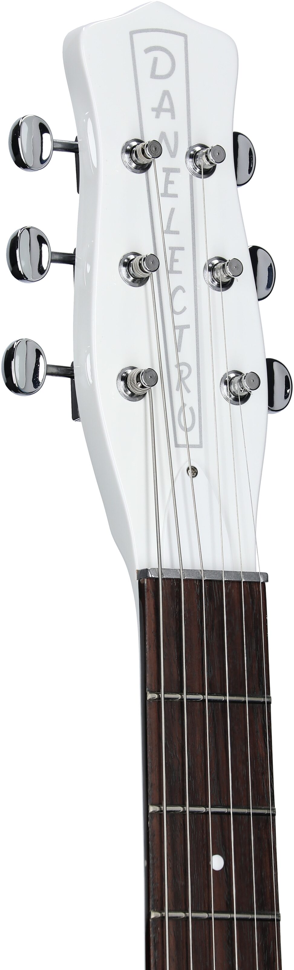 Danelectro '59 MOD NOS Electric Guitar, White, Headstock Left Front