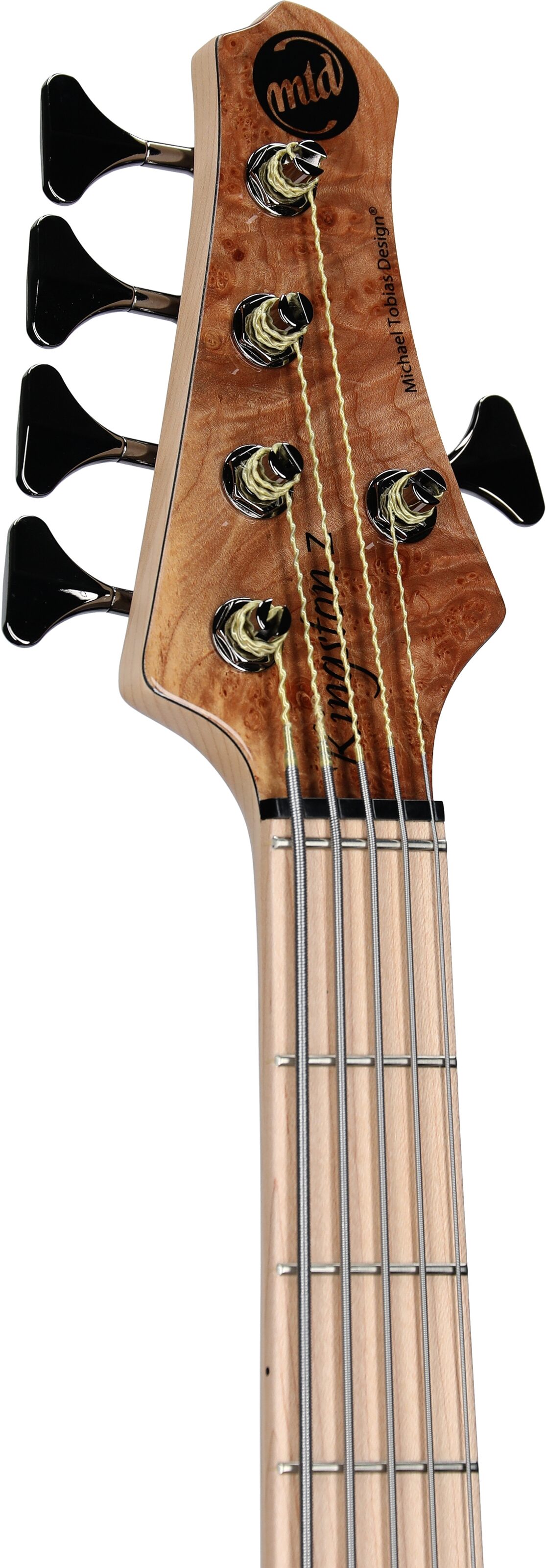 MTD Kingston Z5MP Electric Bass, 5-String (with Maple Fingerboard), Natural Gloss, Headstock Left Front