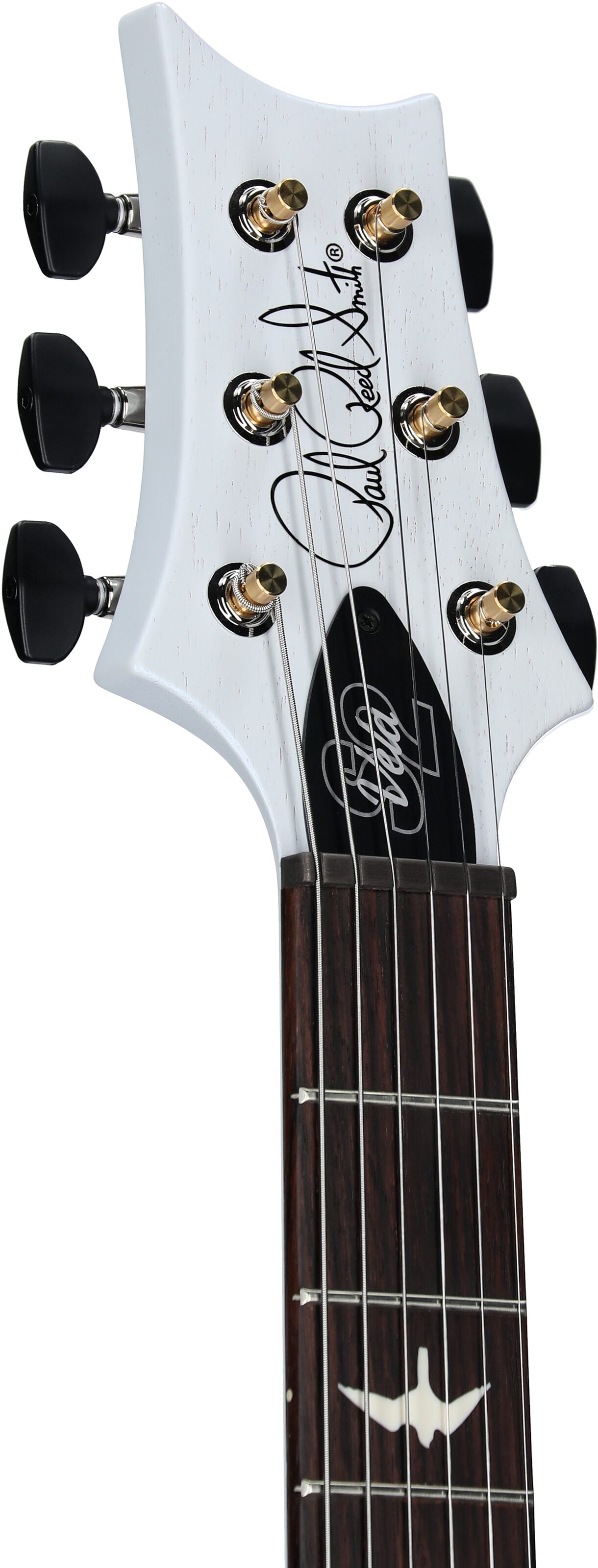 PRS Paul Reed Smith S2 Vela Semi-Hollowbody Electric Guitrar, Satin Pearl White, Headstock Left Front