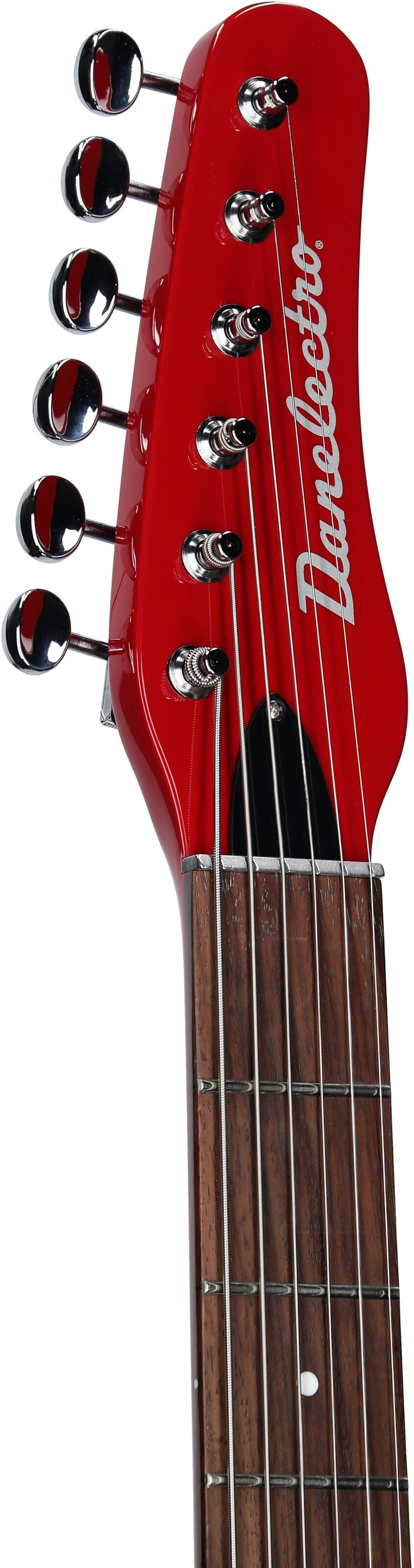 Danelectro '56 Baritone Electric Guitar, Red, Headstock Left Front