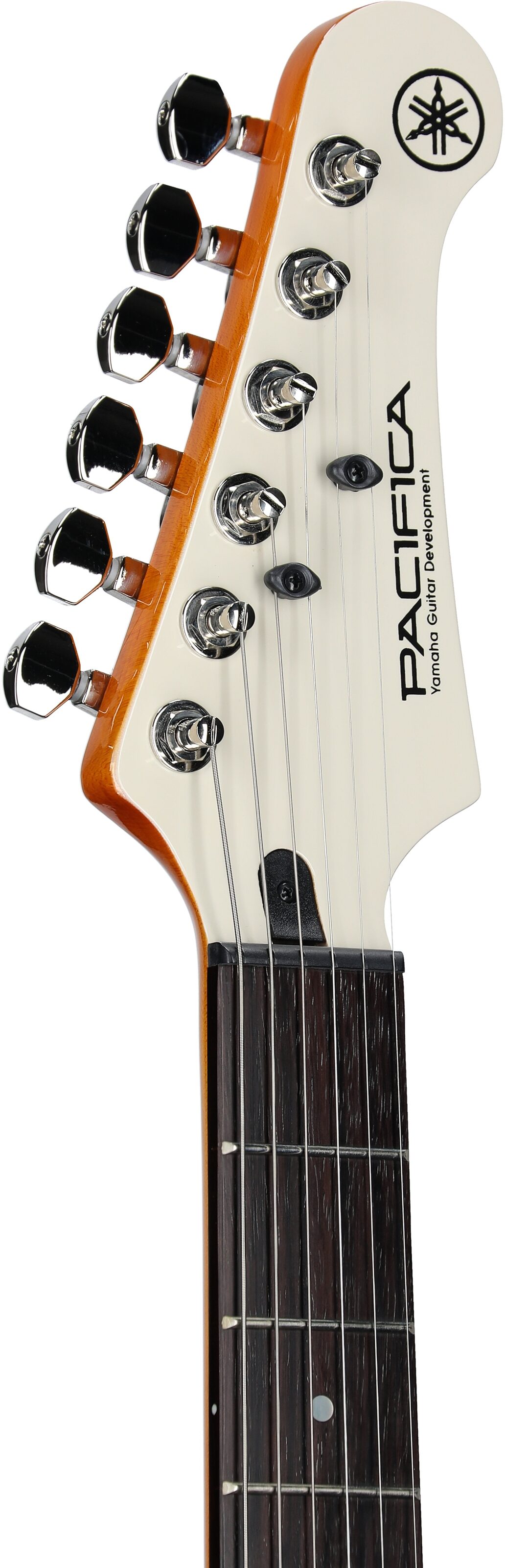 Yamaha 612VIIX Pacifica Electric Guitar, Vintage White, Headstock Left Front