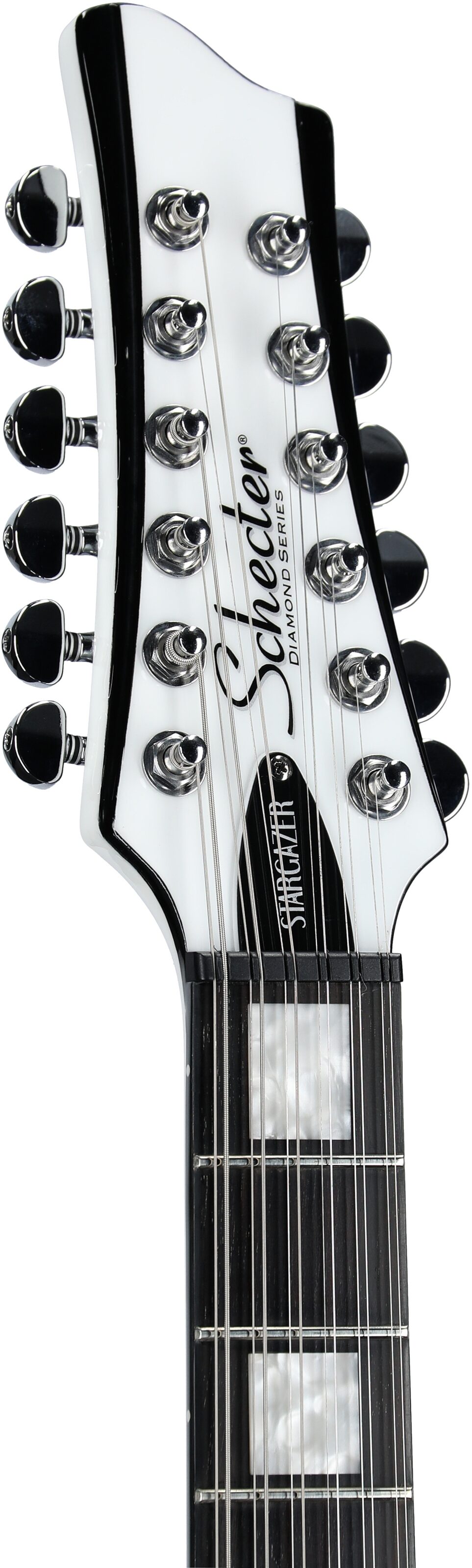 Schecter Stargazer 12 Electric Guitar, 12-String, Gloss White, Headstock Left Front