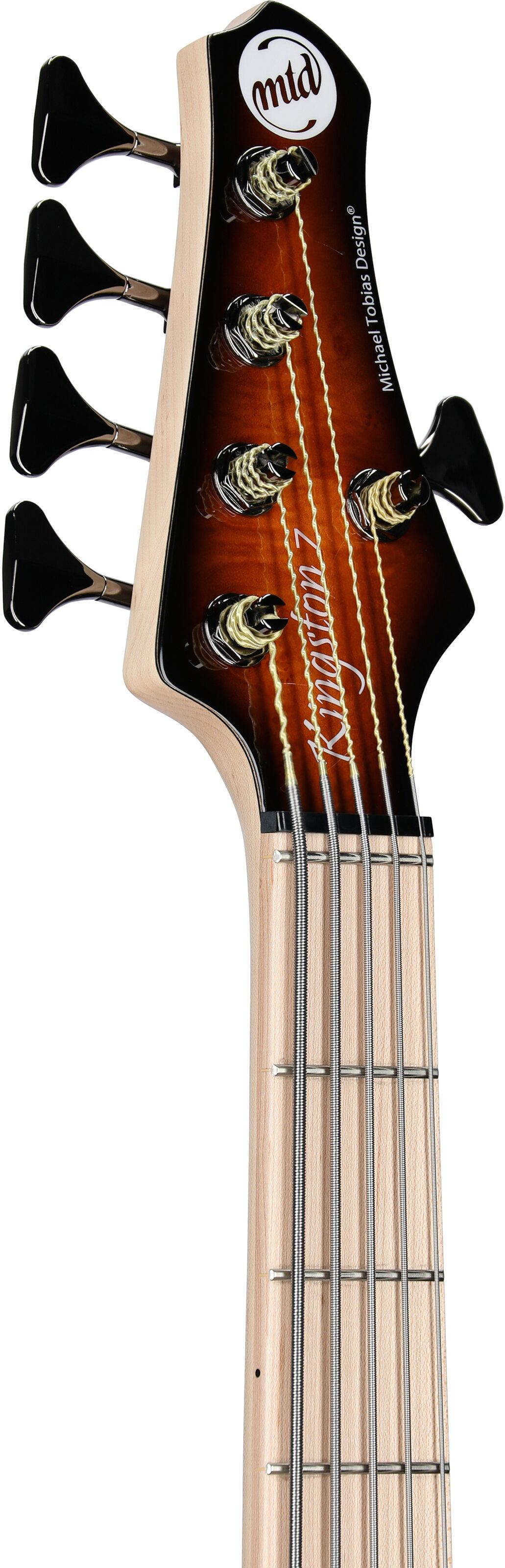 MTD Kingston Z5MP Electric Bass, 5-String (with Maple Fingerboard), Tobacco Sunburst, Open Box (Very Good), Headstock Left Front