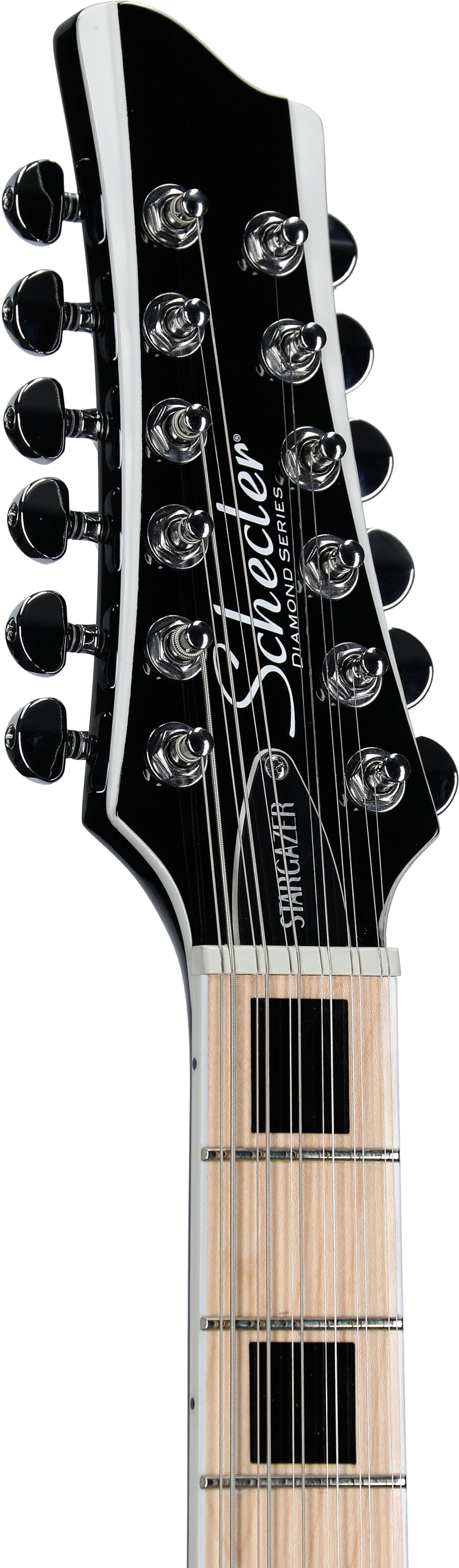 Schecter Stargazer 12 Electric Guitar, 12-String, Gloss Black, Headstock Left Front