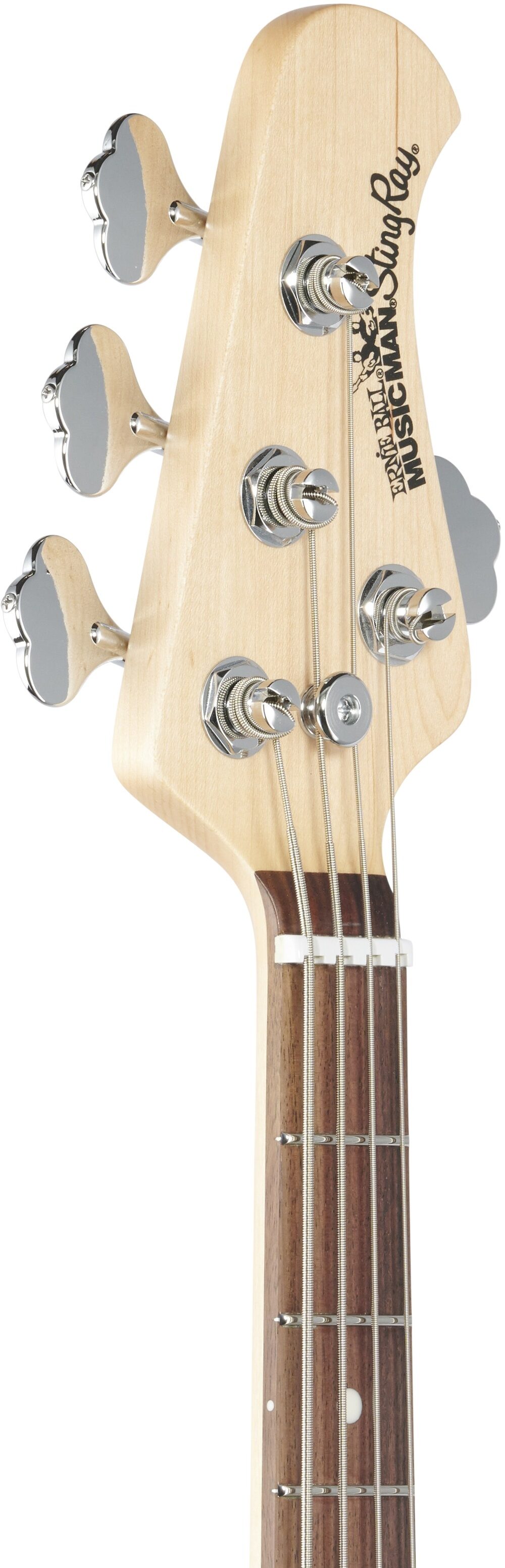 Ernie Ball Music Man Short Scale StingRay Electric Bass (with Case), Headstock Left Front