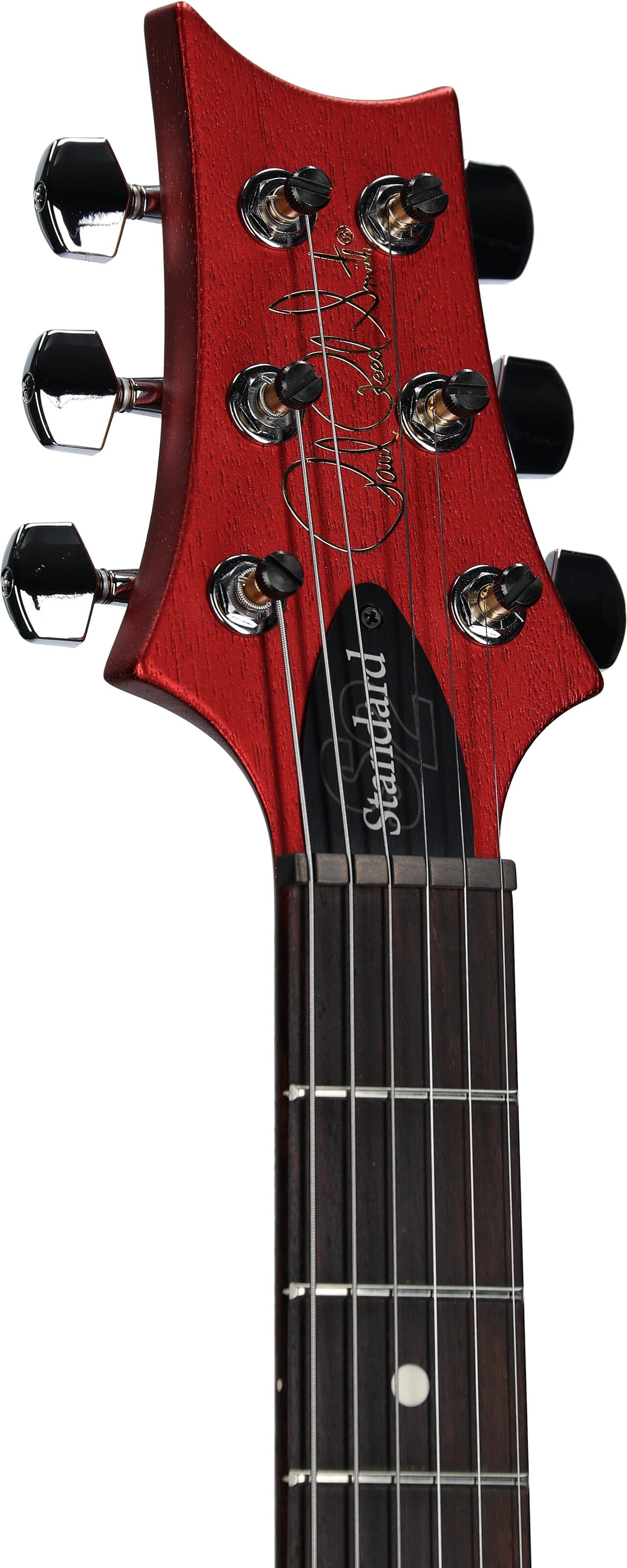 PRS Paul Reed Smith S2 Standard 24 Satin Pattern Thin Electric Guitar (with Gig Bag), Satin Red Apple Metallic, Headstock Left Front