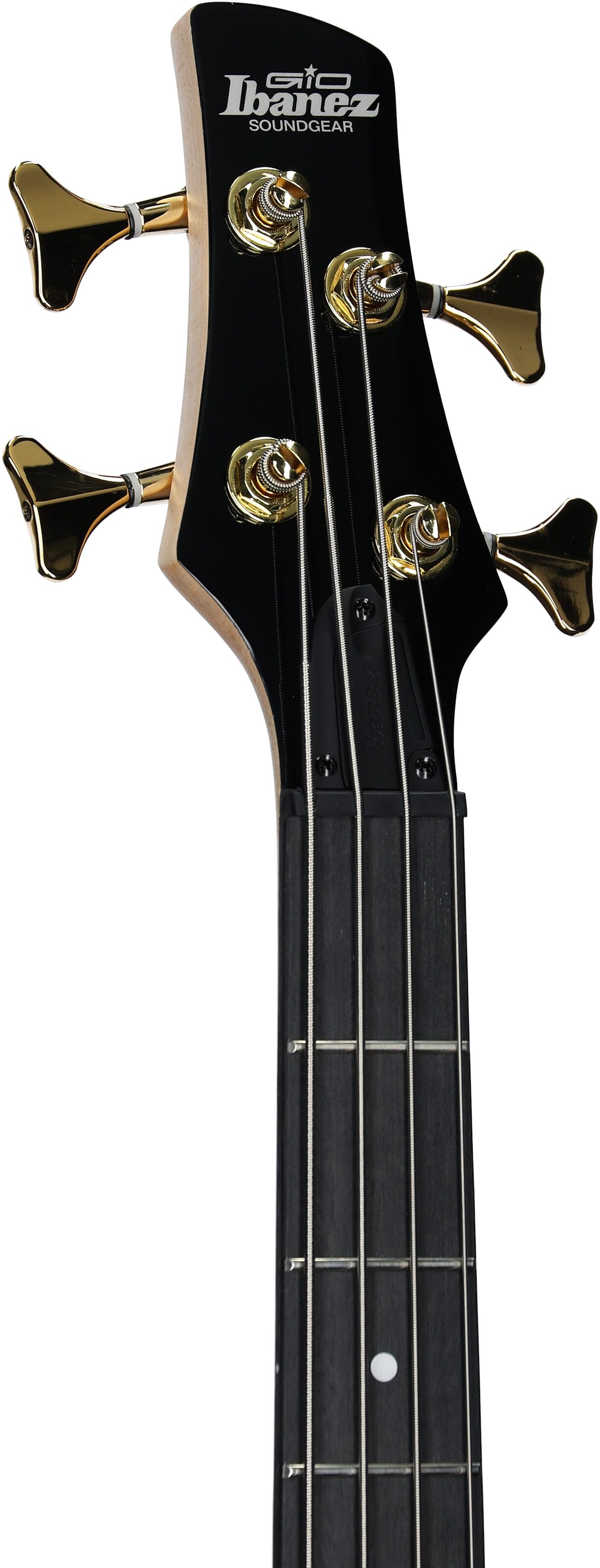 Ibanez GSR200PC Gio Electric Bass, Transparent Pale Black Burst, Headstock Left Front