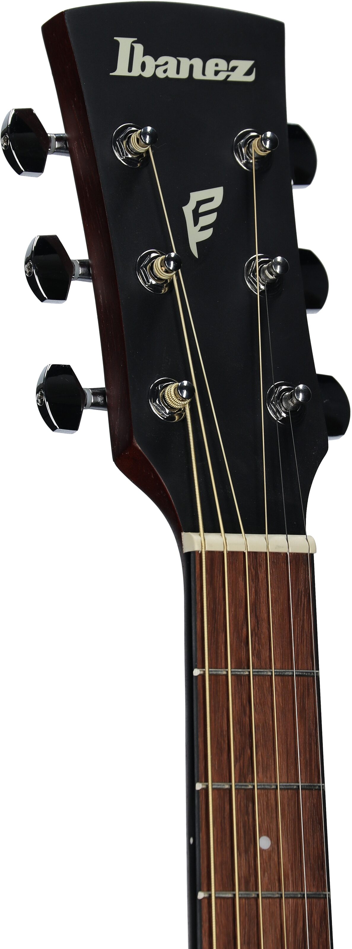 Ibanez PF54CE Acoustic-Electric Guitar, Weathered Black Open Pore, Headstock Left Front