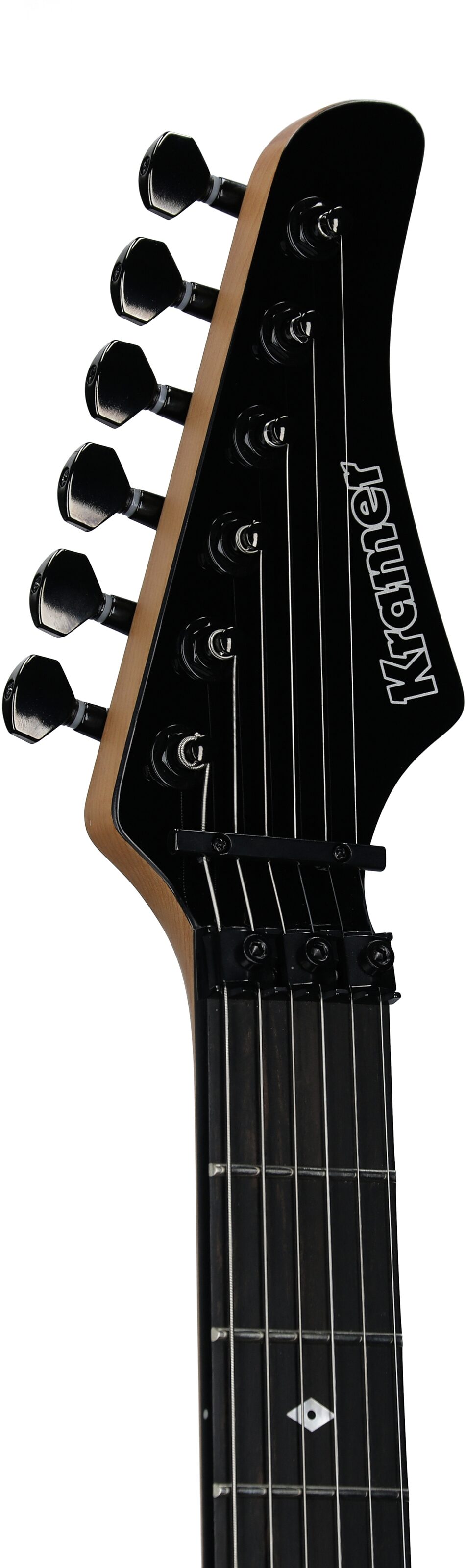 Kramer Volante Quilt HHFR Electric Guitar (with Gig Bag), Ultramarine Burst, Headstock Left Front