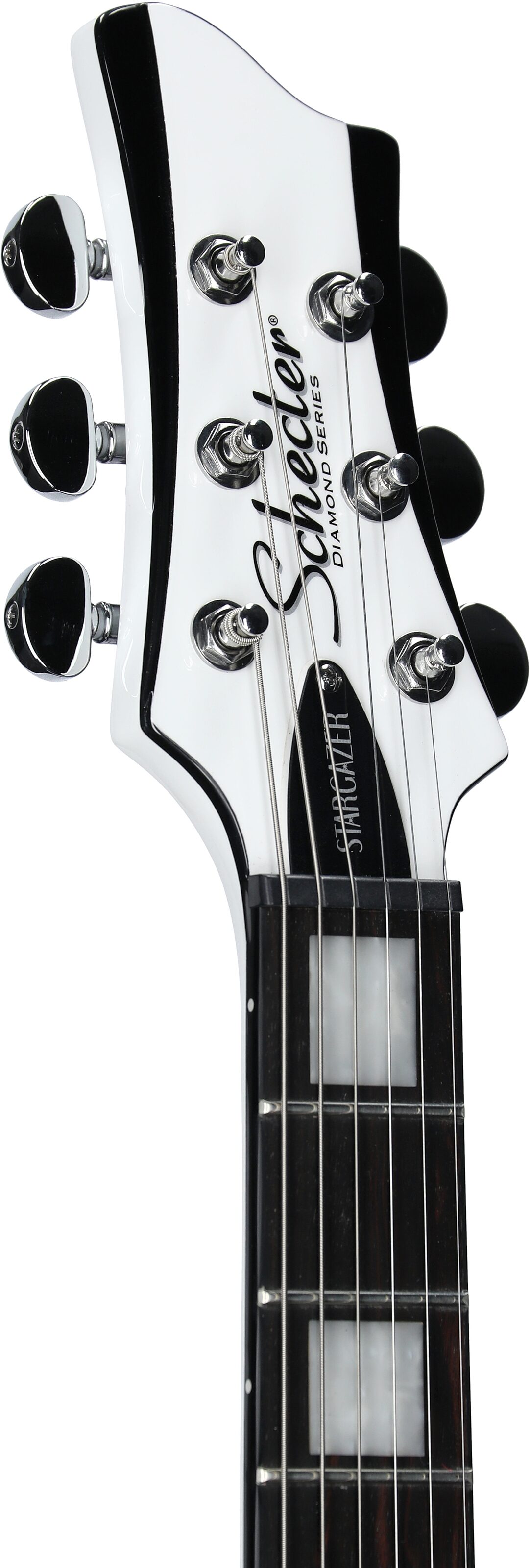 Schecter Stargazer 6 Electric Guitar, Gloss White, Headstock Left Front