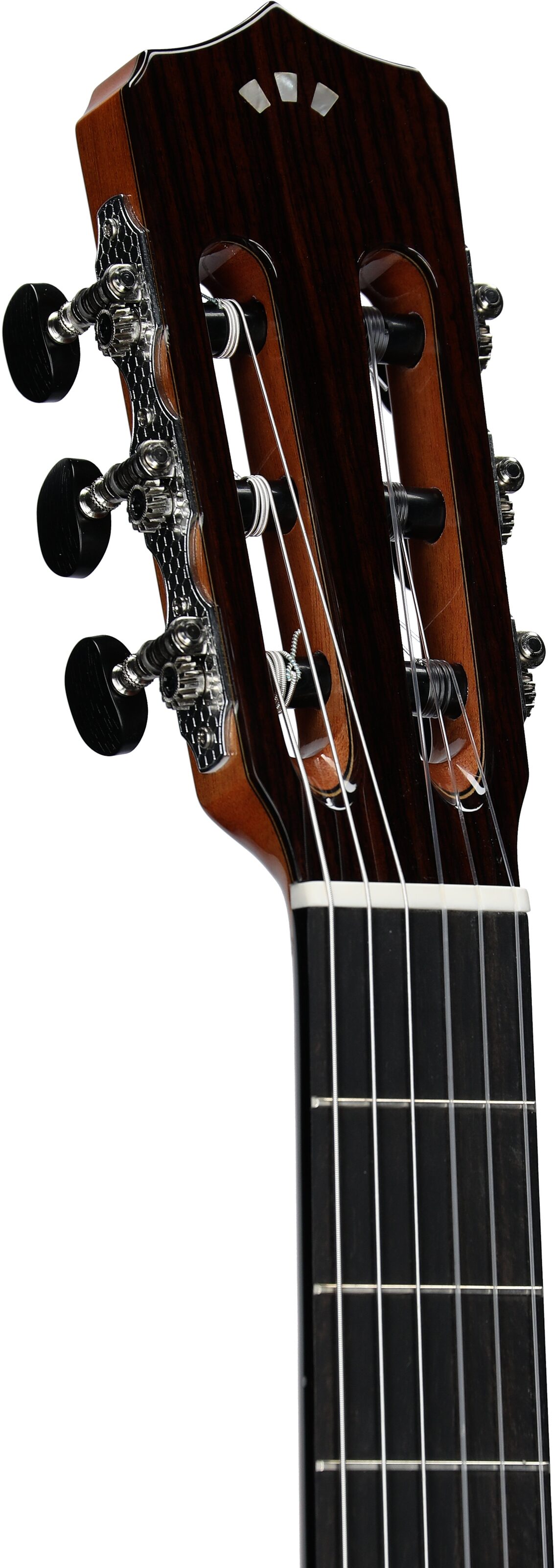 Cordoba Fusion Orchestra CE Classical Acoustic-Electric Guitar, Teardrop Burst, Headstock Left Front