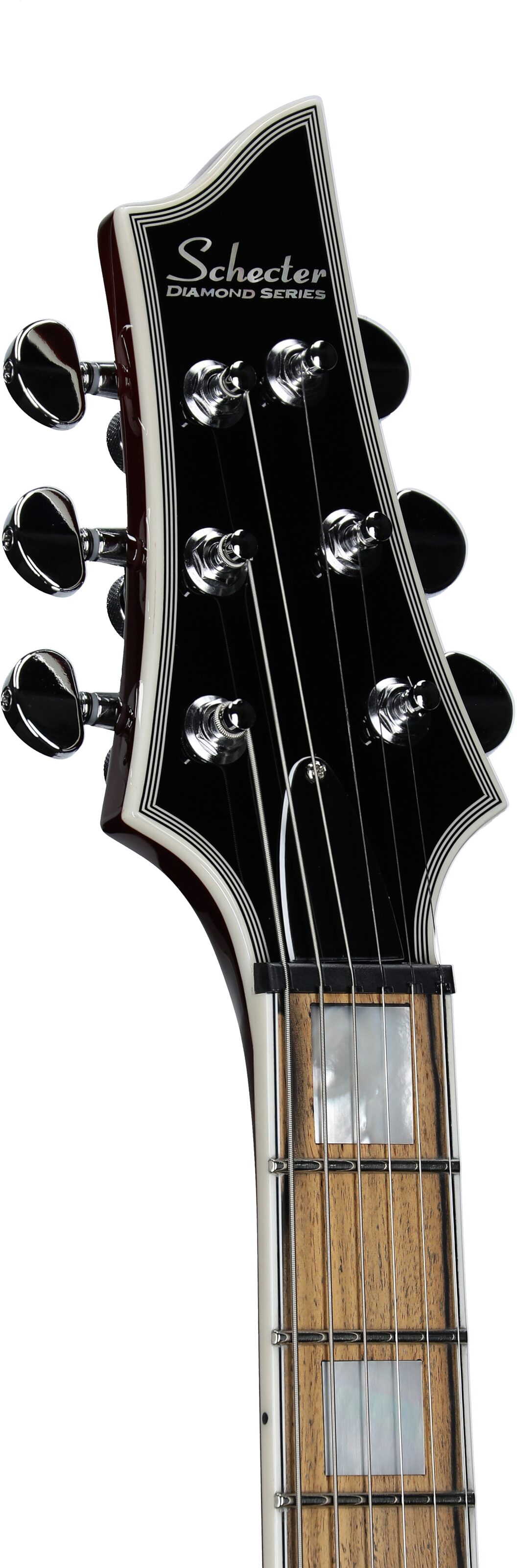 Schecter V-1 Electro-Resin Electric Guitar, Natural, Headstock Left Front