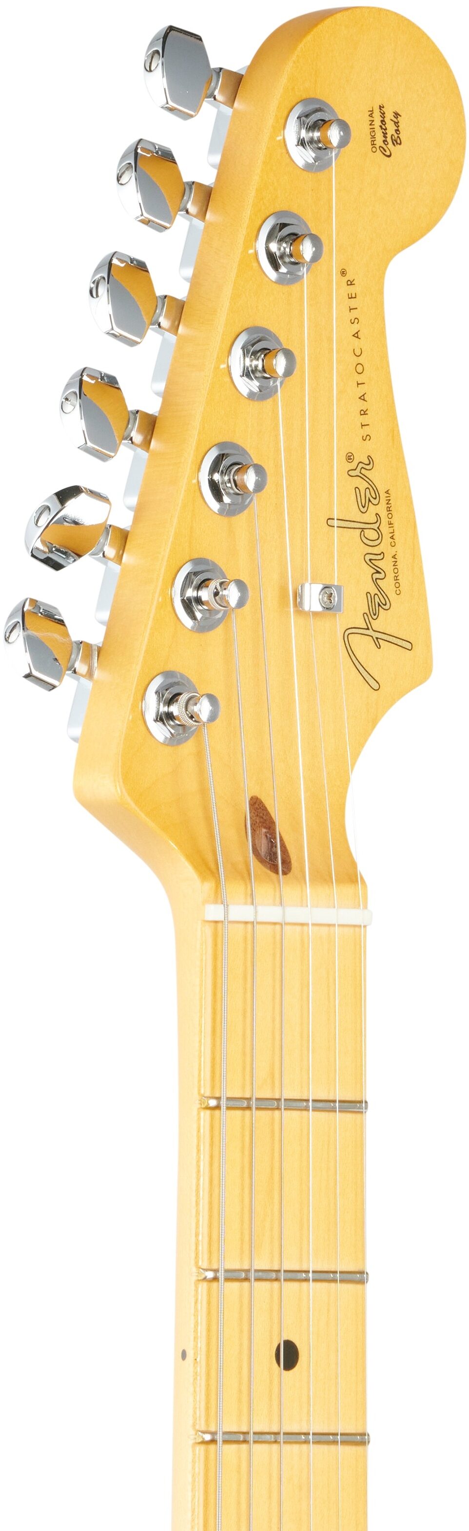 Fender American Pro II Stratocaster Electric Guitar, Maple Fingerboard (with Case), Surf Green, Headstock Left Front