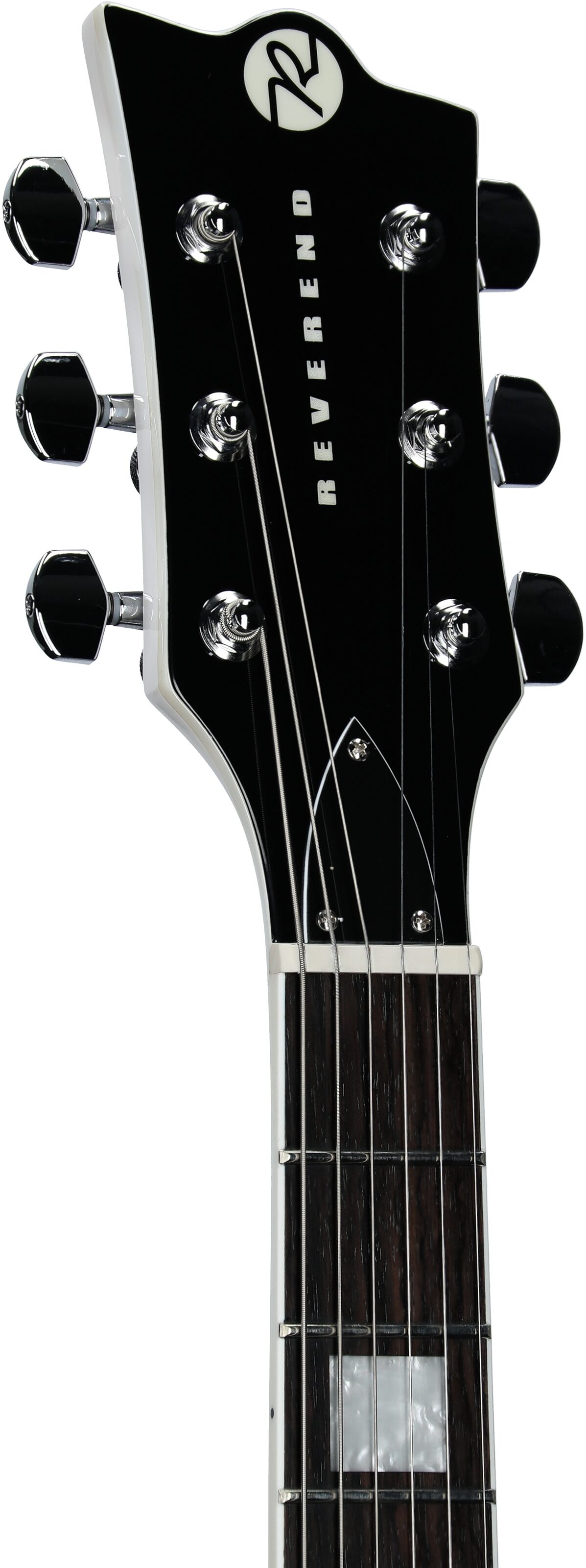 Reverend Sensei H90 Electric Guitar, Transparent White, Headstock Left Front