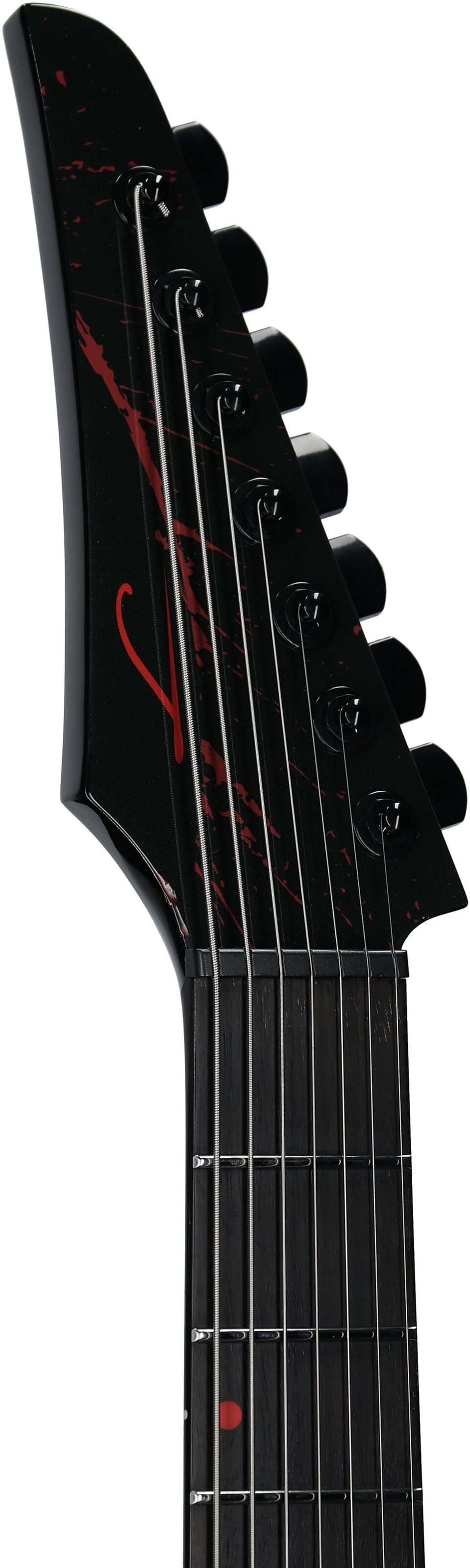 Legator Ninja 7 Slaughter Series Electric Guitar, 7-String, Demolisher Black , Headstock Left Front