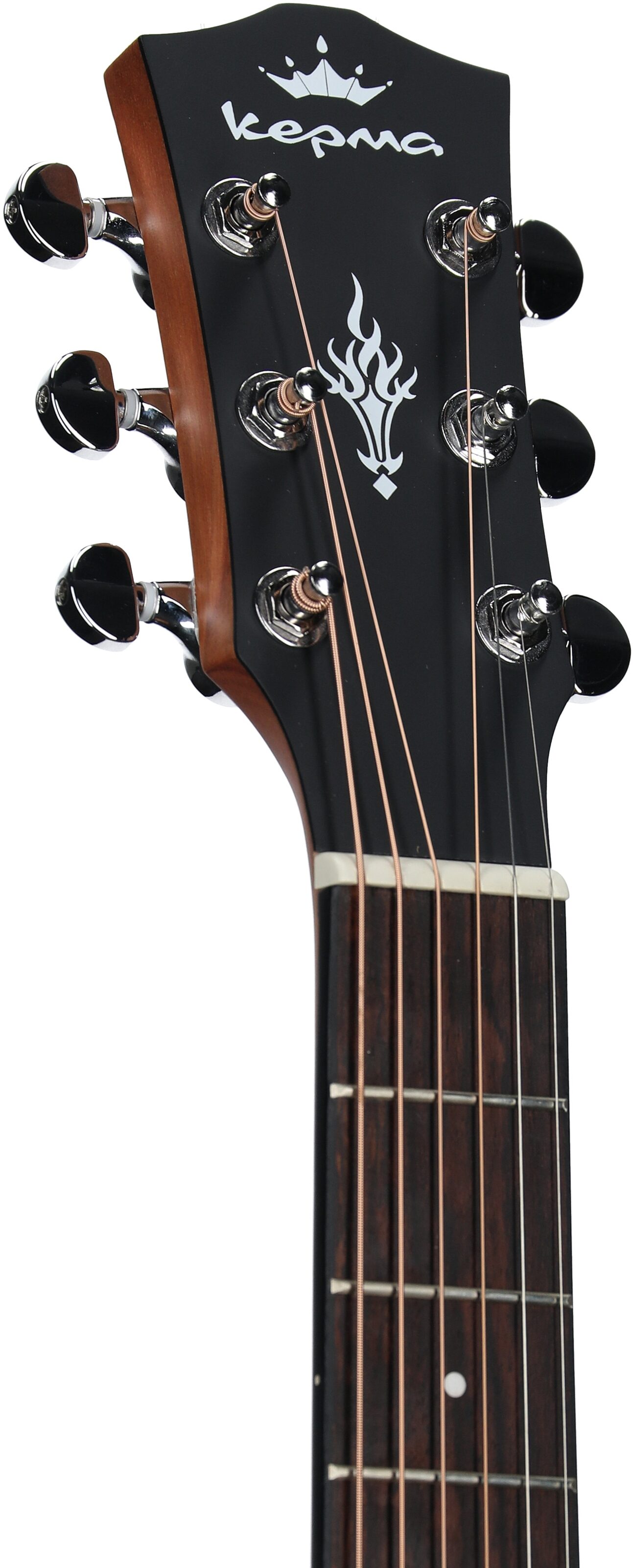 Kepma K3 Series M3-130 Mini Acoustic-Electric Guitar, Natural, Headstock Left Front