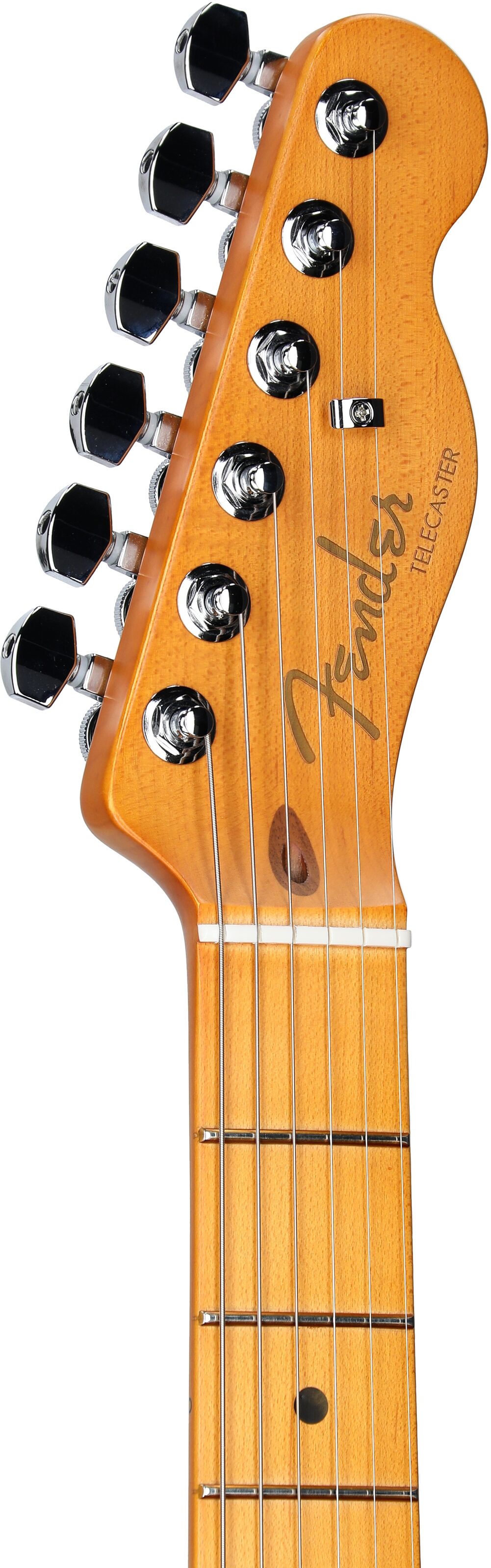 Fender American Ultra II Telecaster Electric Guitar, Maple Fingerboard (with Case), Sinister Red, Headstock Left Front
