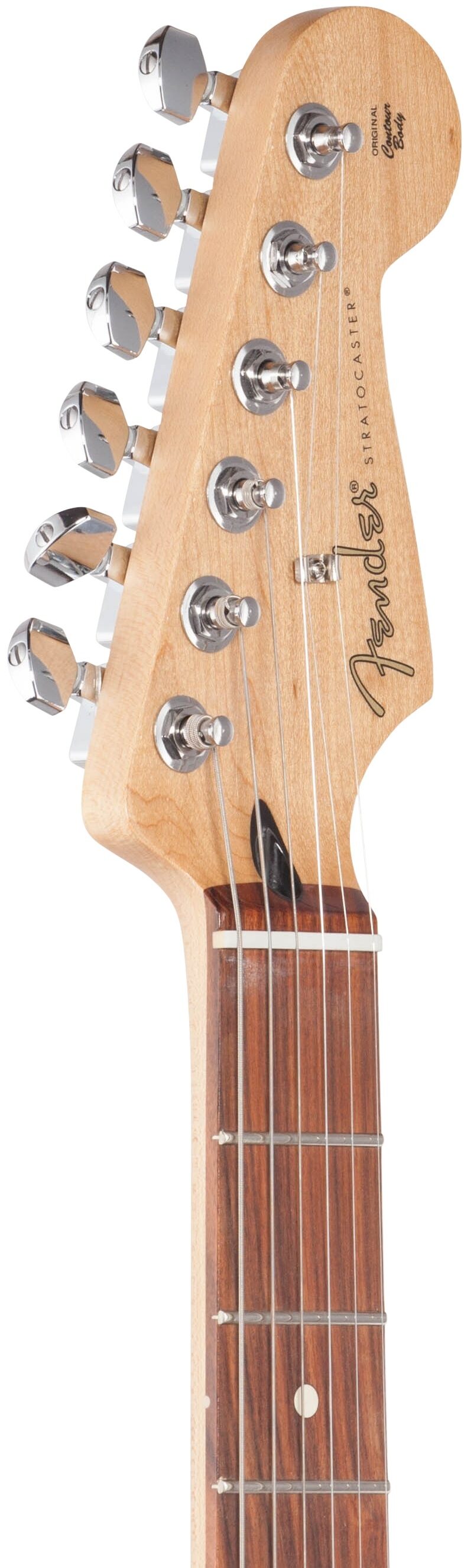 Fender Player Stratocaster Plus Top Pau Ferro Electric Guitar, Tobacco Sunburst, Headstock Left Front