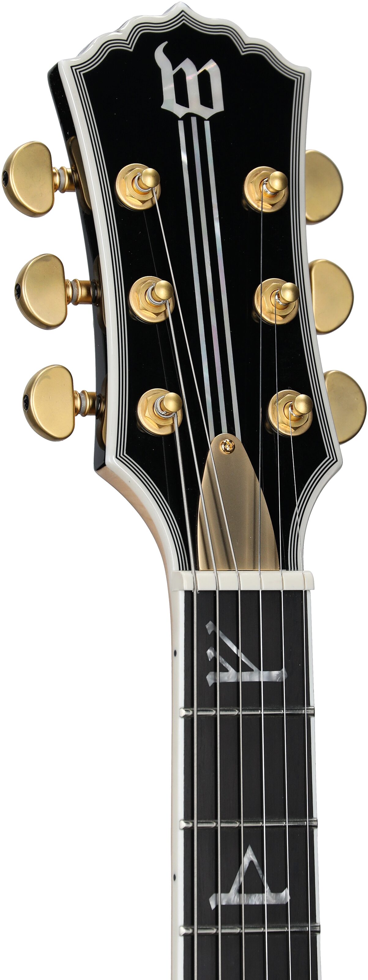 Wylde Audio Goregehn Electric Guitar, Blood River Burl, Headstock Left Front