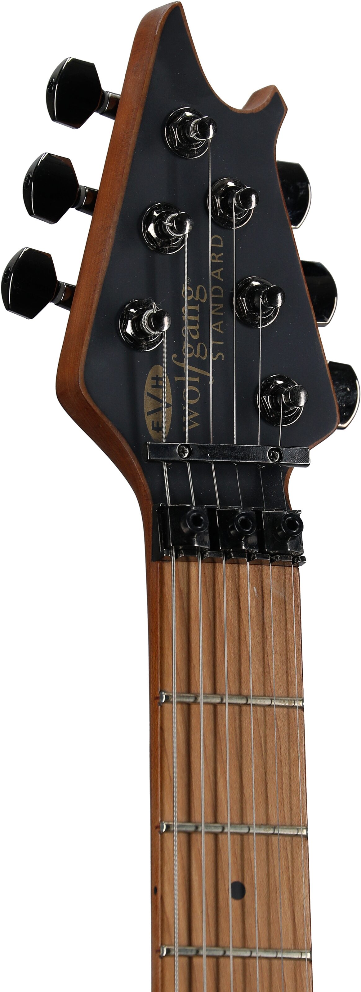 EVH Eddie Van Halen WG Wolfgang Standard Exotic Electric Guitar, with Maple Fingerboard, Zebrawood Natural, Headstock Left Front