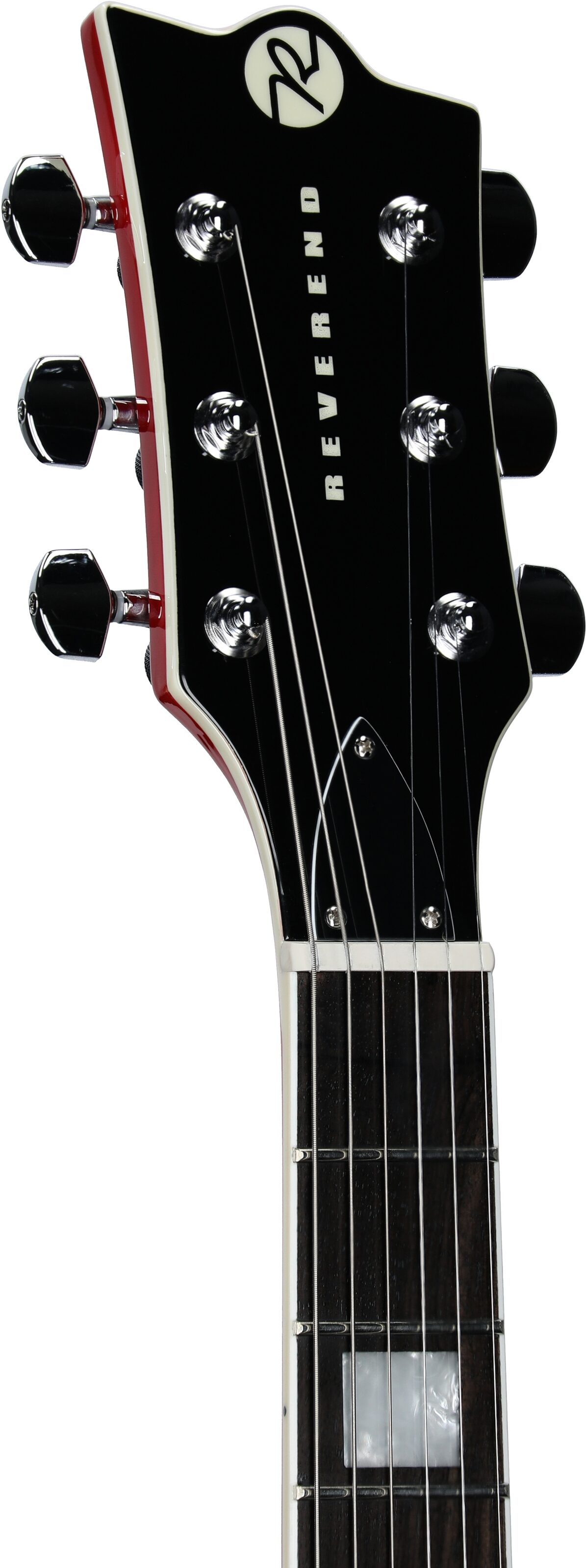Reverend Sensei RA Electric Guitar, Transparent Cherry, Headstock Left Front
