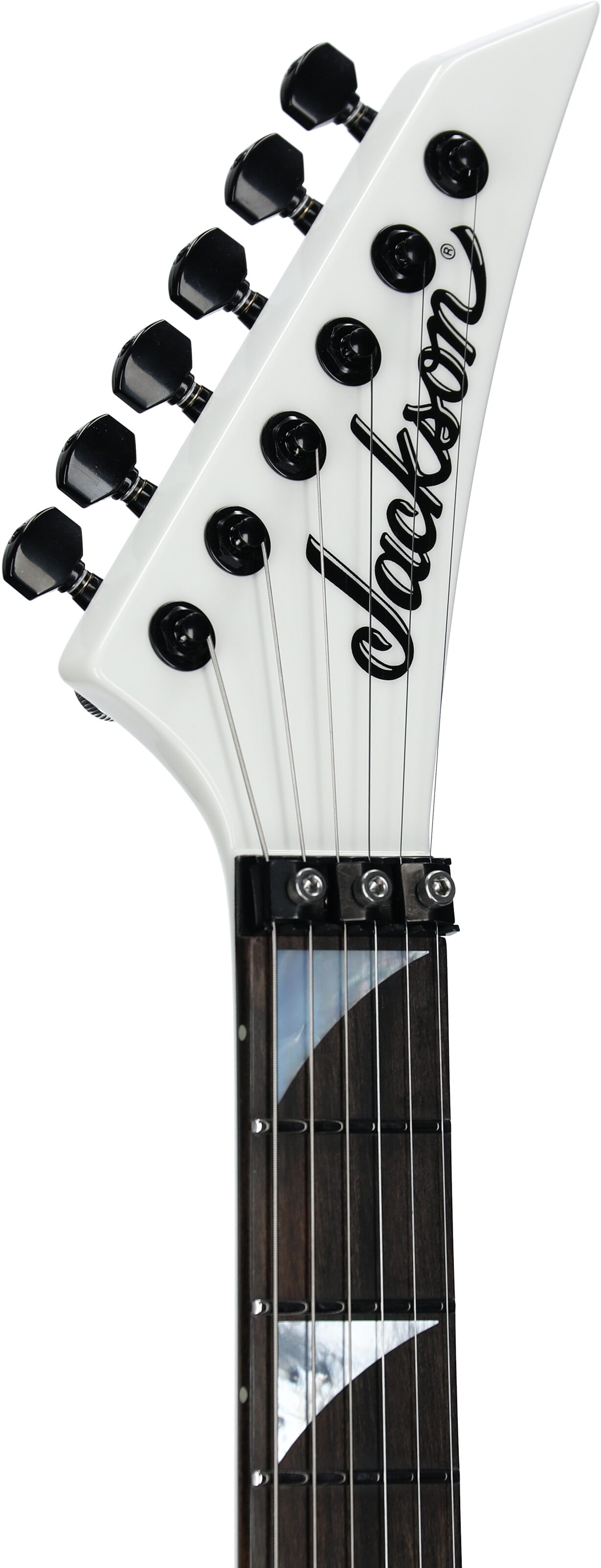 Jackson American Soloist SL2 DX Electric Guitar (with Case), Snow White, Headstock Left Front