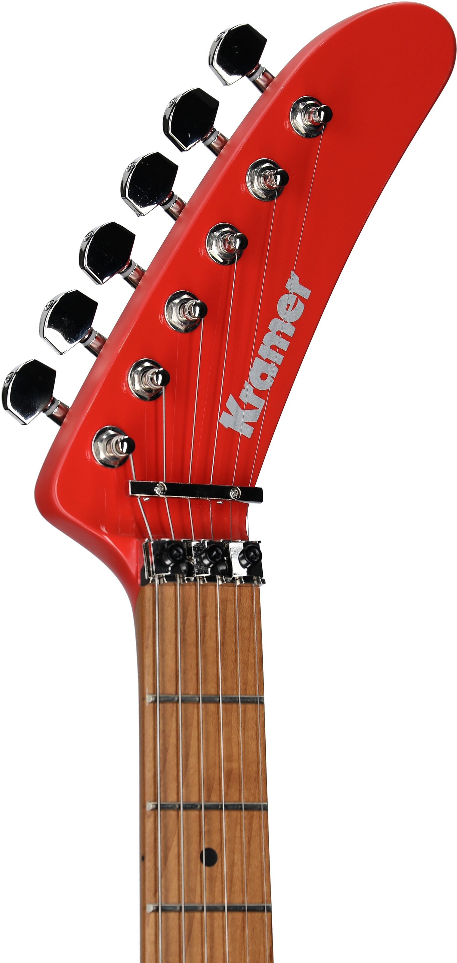 Kramer 84 HH FR Electric Guitar, Maple Fingerboard (with Gig Bag), Radiant Red, Headstock Left Front
