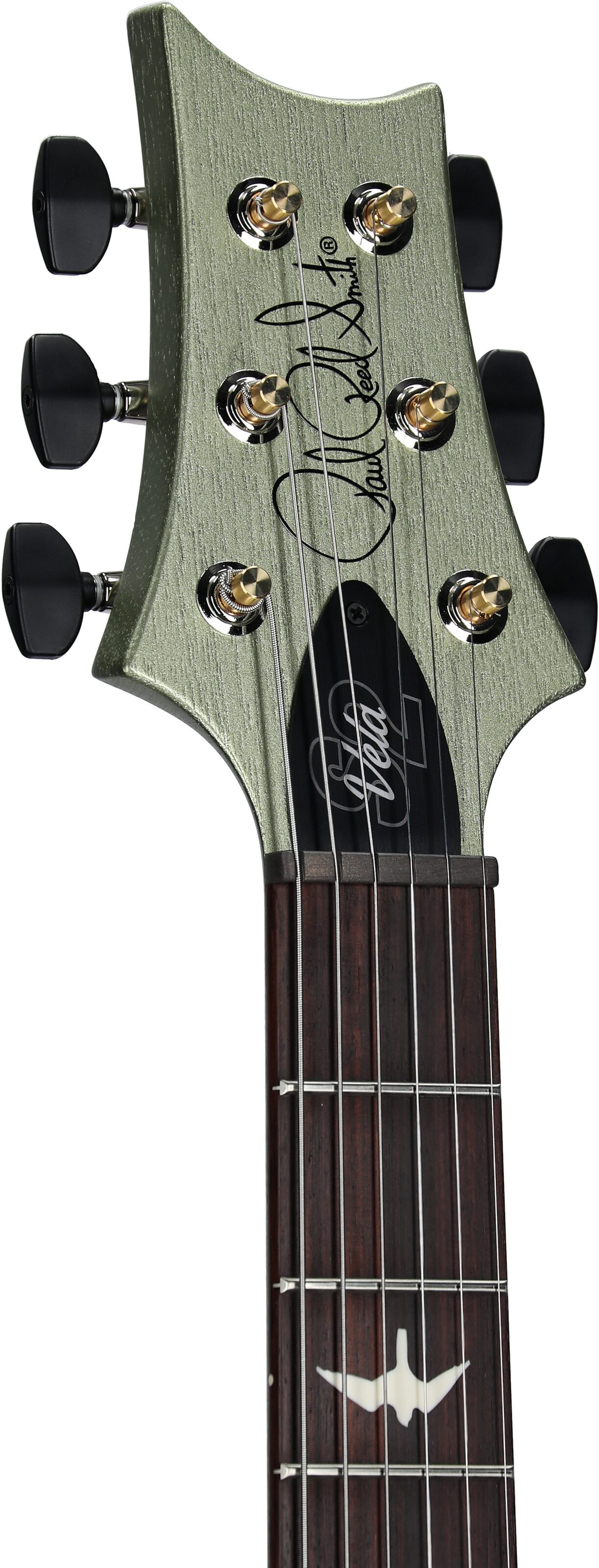 PRS Paul Reed Smith S2 Vela Satin Electric Guitar (with Gig Bag), Mavis Mint Metallic, Headstock Left Front
