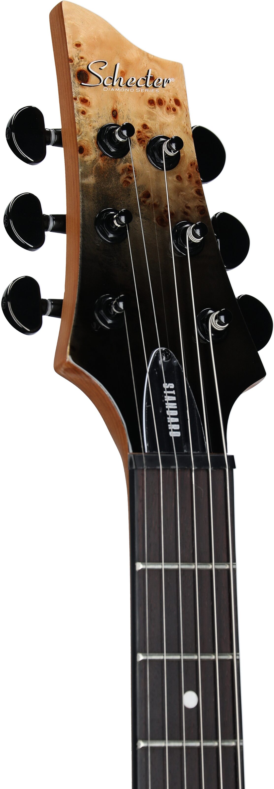 Schecter C-1 Standard Electric Guitar, Left-Handed, Black Fade Burst, Headstock Left Front