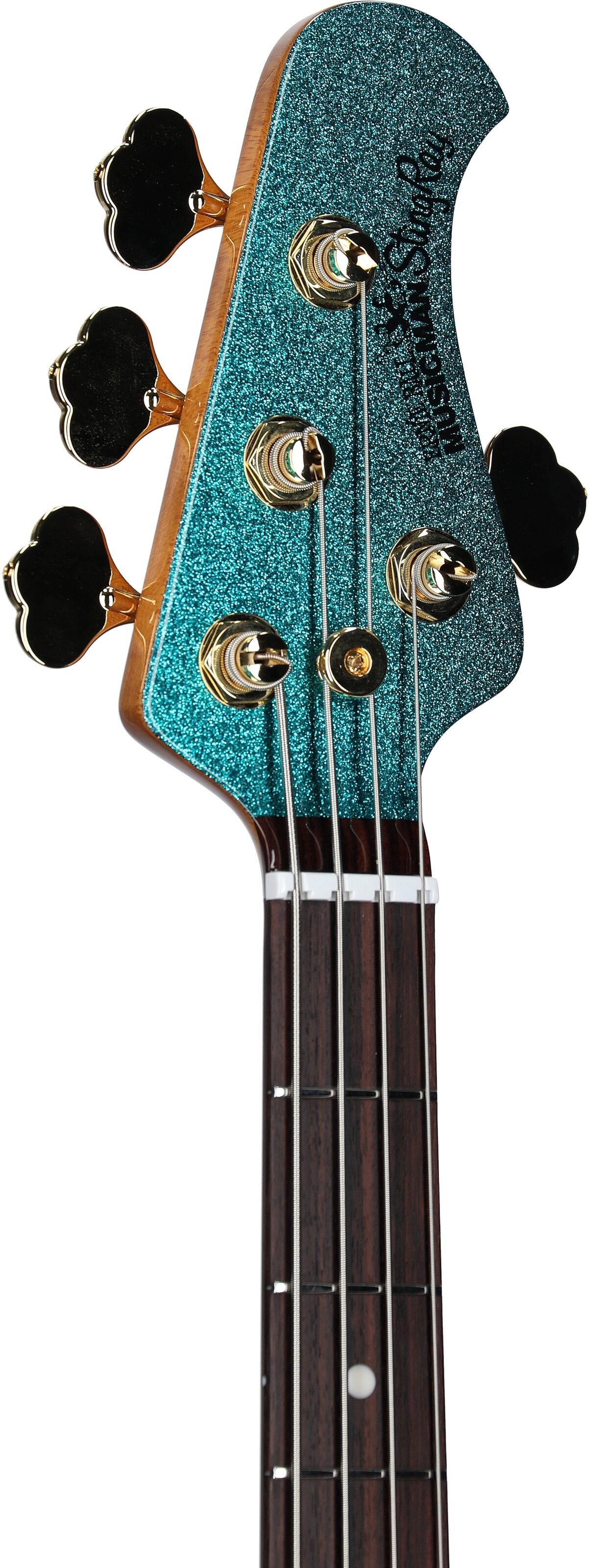 Ernie Ball Music Man StingRay Special Electric Bass (with Mono Case), Ocean Sparkle, Headstock Left Front