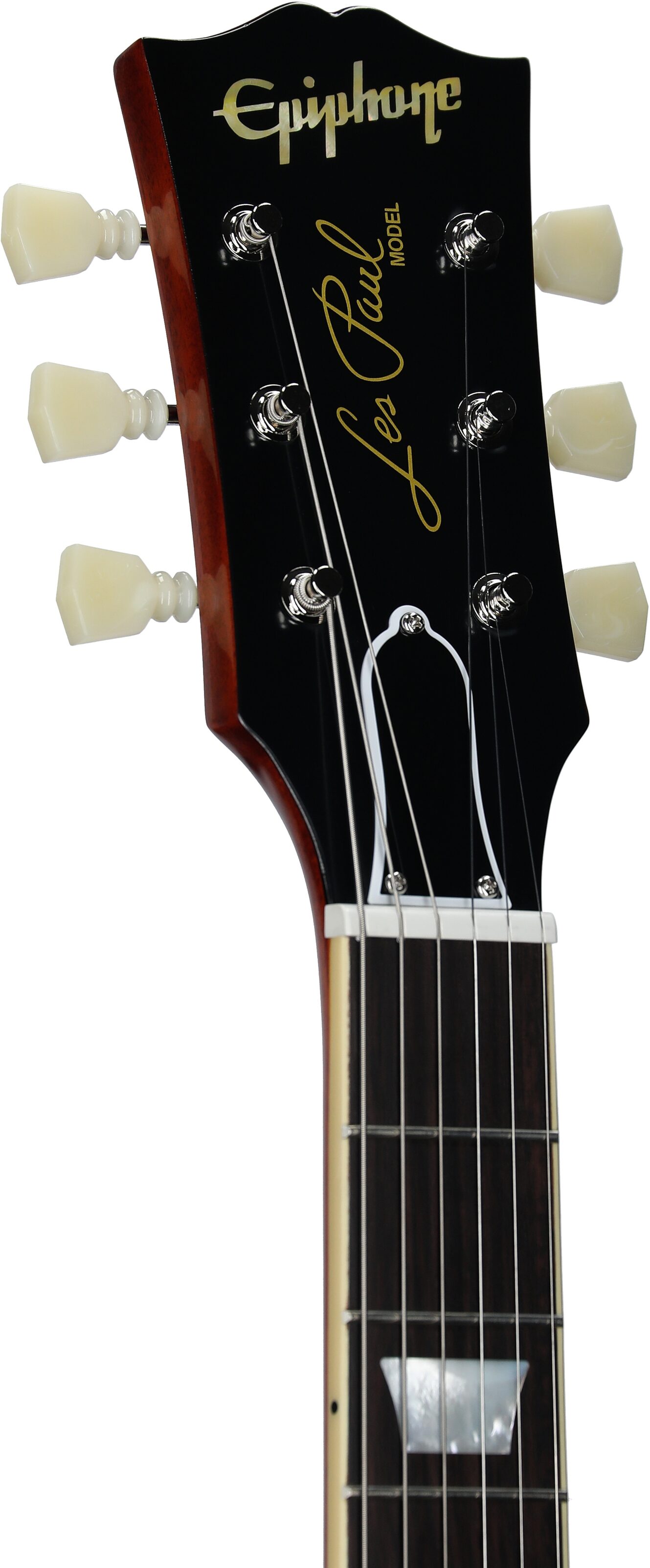 Epiphone Inspired by Gibson Custom 1960 Les Paul Standard Reissue Electric Guitar (with Case), Iced Tea Burst, Headstock Left Front