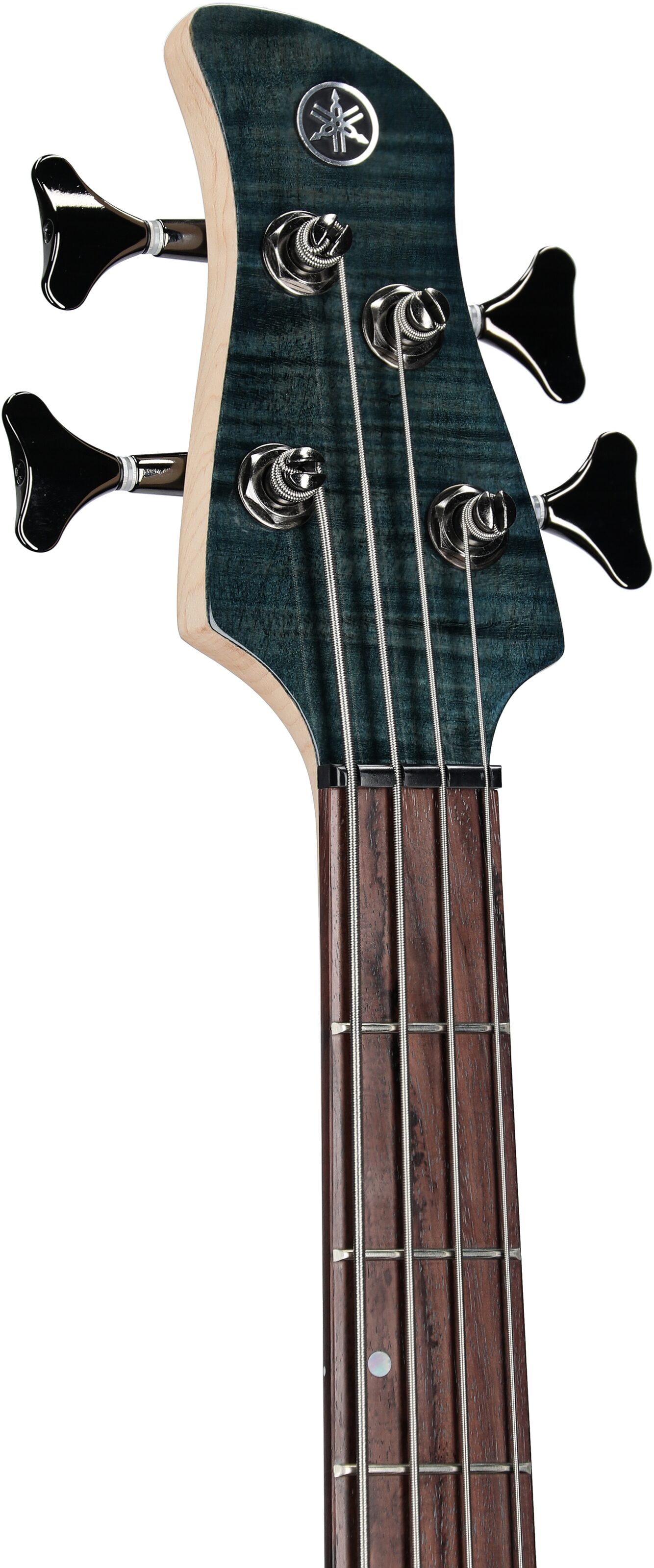 Yamaha TRBX604FM Electric Bass, Indigo Blue, Headstock Left Front