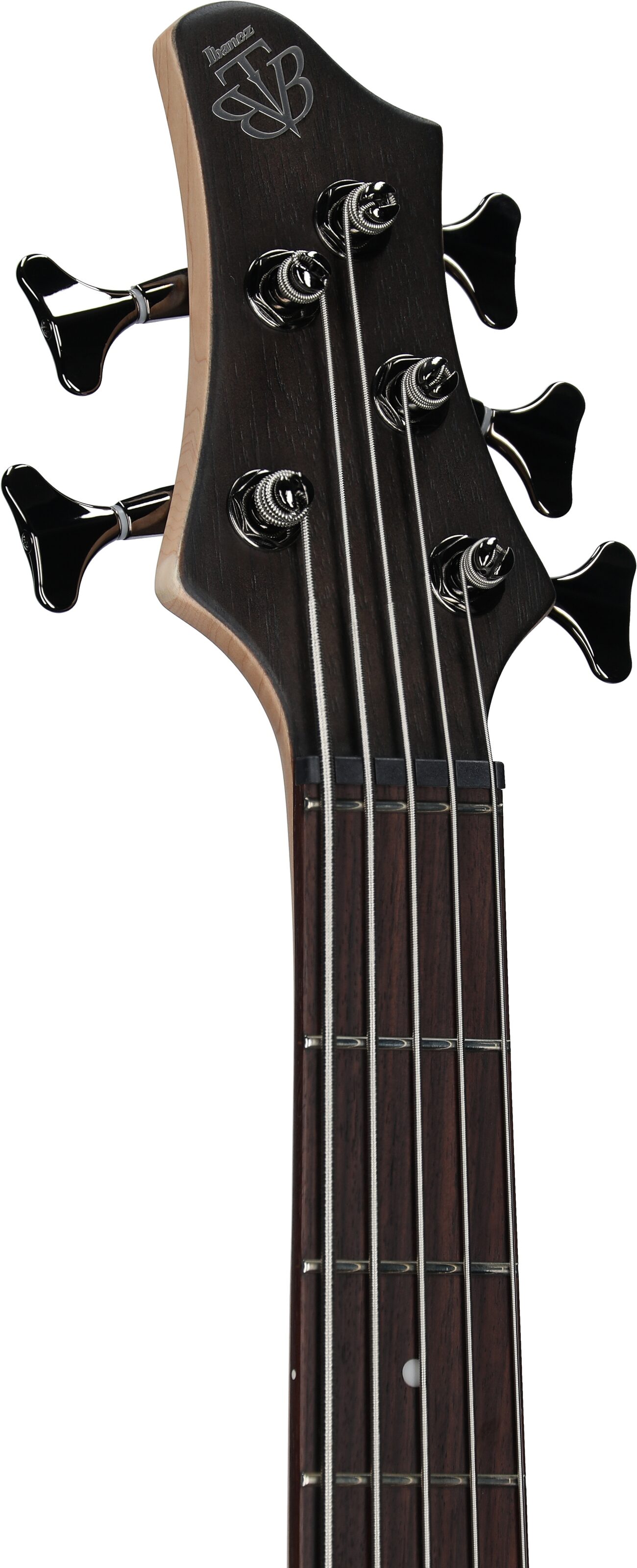 Ibanez BTB605 Electric Bass, 5-String, Transparent Gray Flat, Headstock Left Front