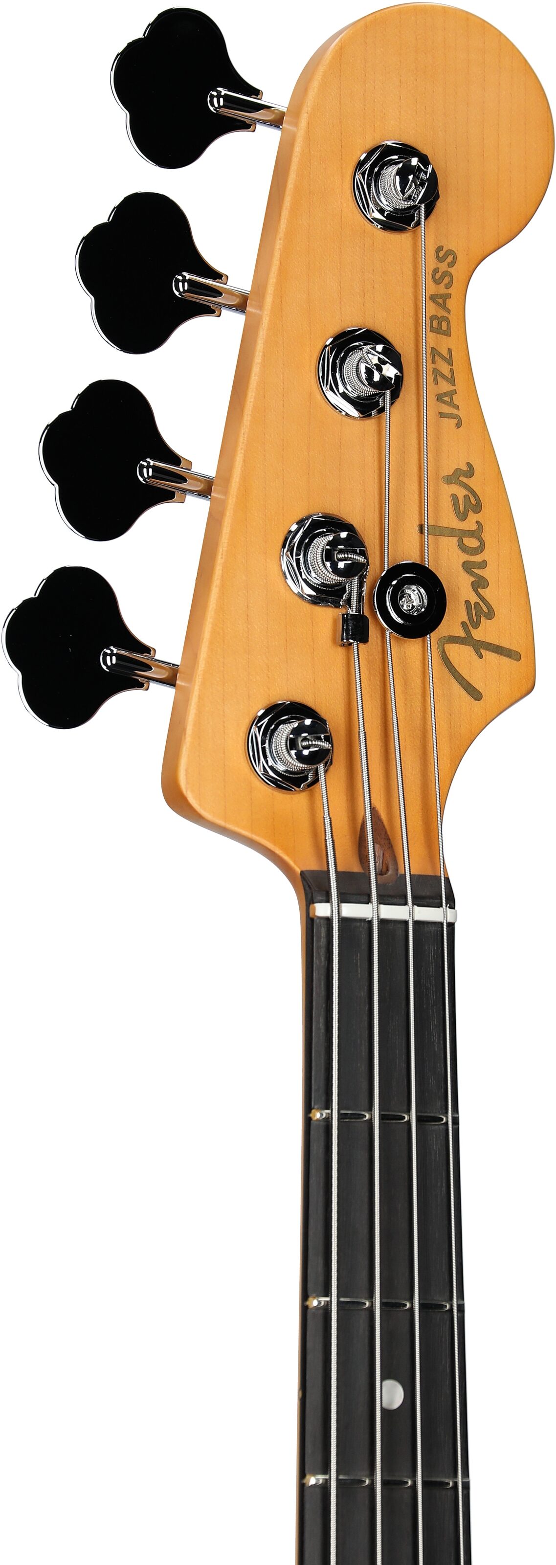 Fender American Ultra II Jazz Electric Bass, with Ebony Fingerboard (with Case), Ultraburst, Headstock Left Front