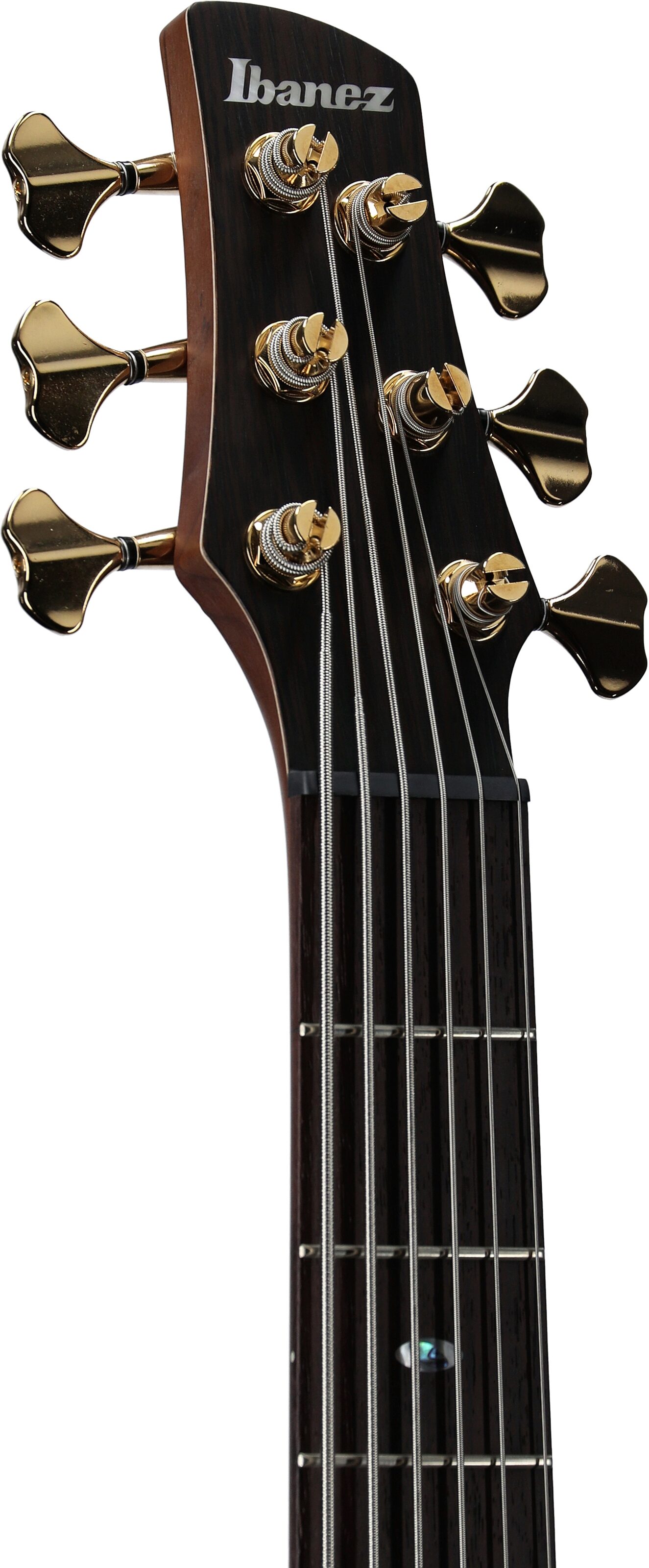 Ibanez SR3506 Prestige Electric Bass, 6-String (with Case), Black, Headstock Left Front