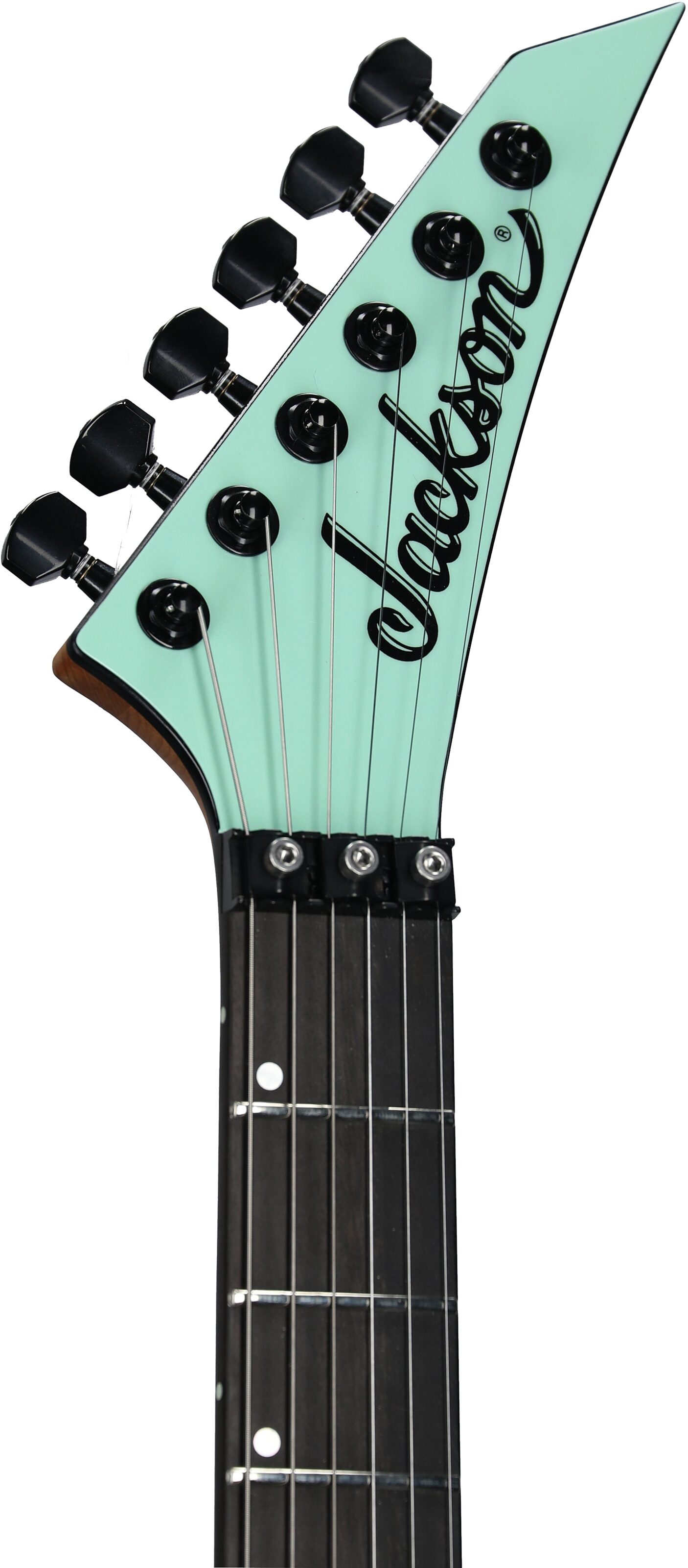 Jackson American Series Virtuoso Electric Guitar (with Case), Specific Ocean, Headstock Left Front
