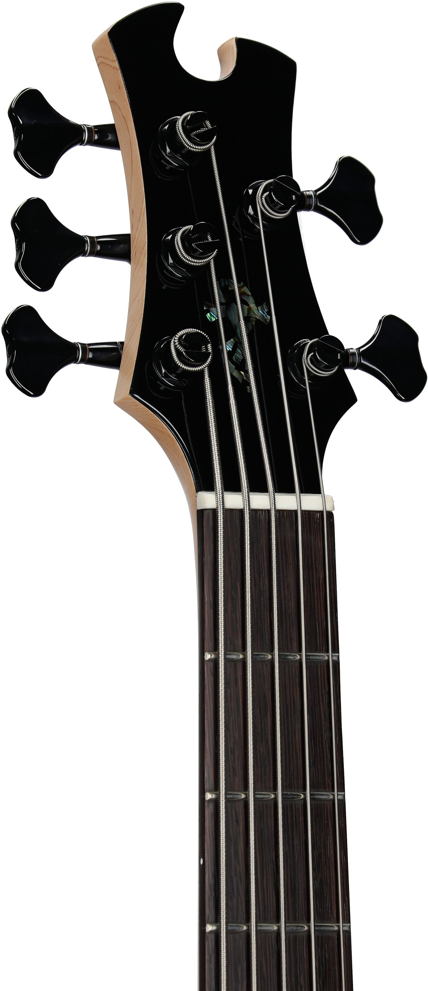 Tobias Growler V Electric Bass, 5-String (with Gig Bag), Black Pearl, Headstock Left Front