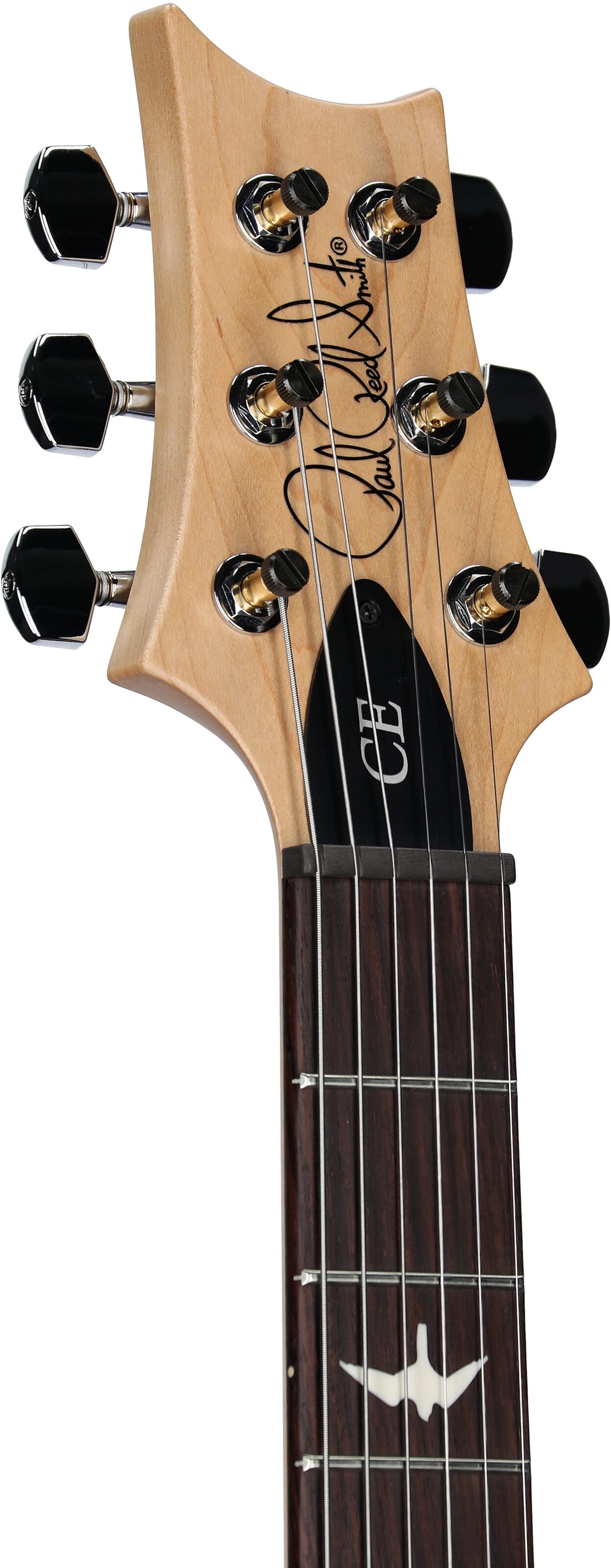 PRS Paul Reed Smith CE 24-08 Black Limba Limited Edition Electric Guitar (with Gig Bag), Smokeburst, Headstock Left Front