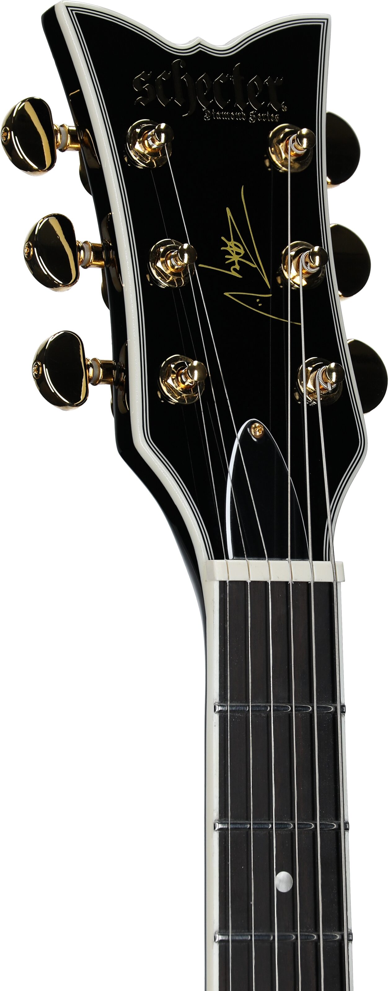 Schecter ZV-H6LLYW66D-S Zacky Vengeance Electric Guitar, Left-Handed, Black, Headstock Left Front