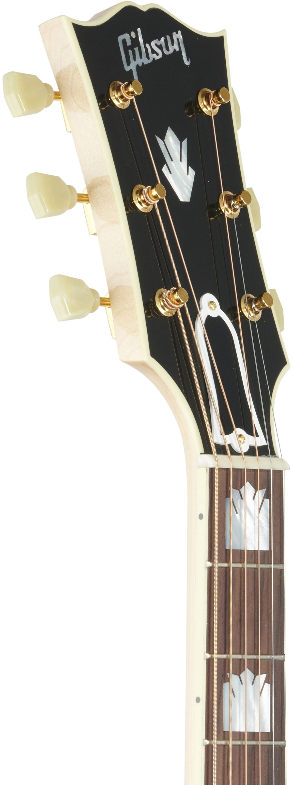 Gibson SJ-200 Original Jumbo Acoustic-Electric Guitar (with Case), Antique Natural, Headstock Left Front