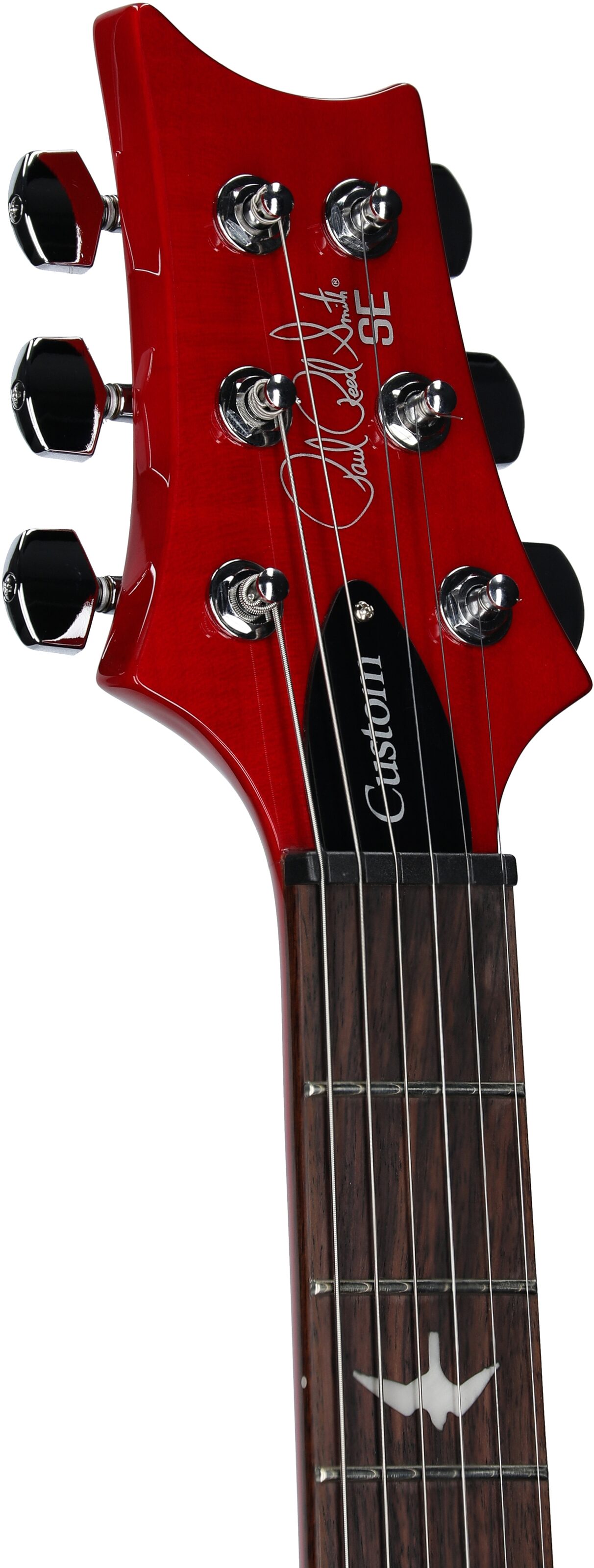 PRS Paul Reed Smith SE Custom 24 Electric Guitar (with Gig Bag), Charcoal Cherry Burst, Headstock Left Front