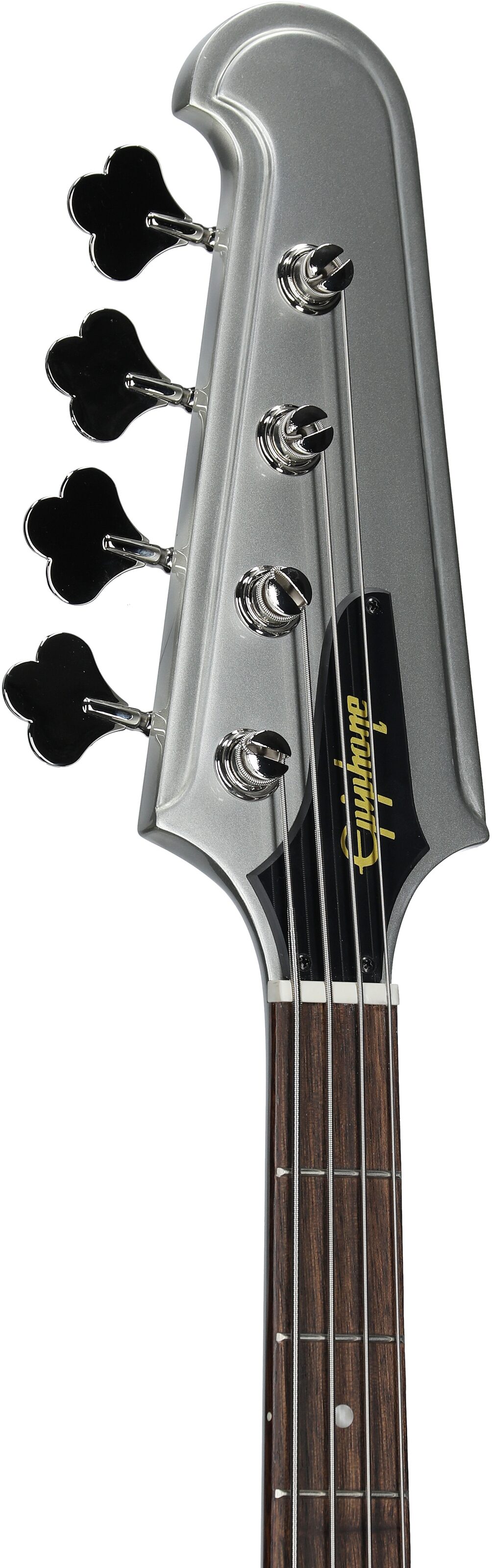 Epiphone Thunderbird '64 Electric Bass (with Gig Bag), Silver Mist, with Gig Bag, Open Box (Very Good), Headstock Left Front