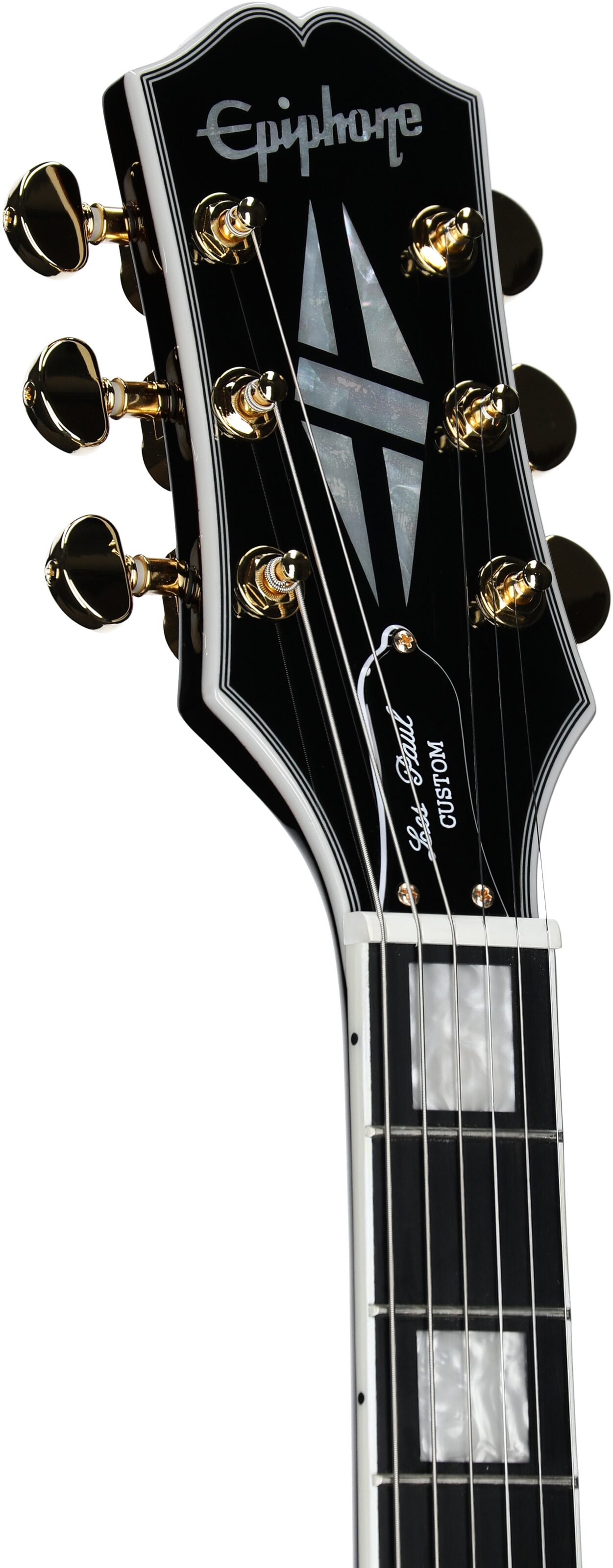 Epiphone Exclusive Les Paul Custom Figured Electric Guitar (with Gig Bag), Root Beer, Headstock Left Front