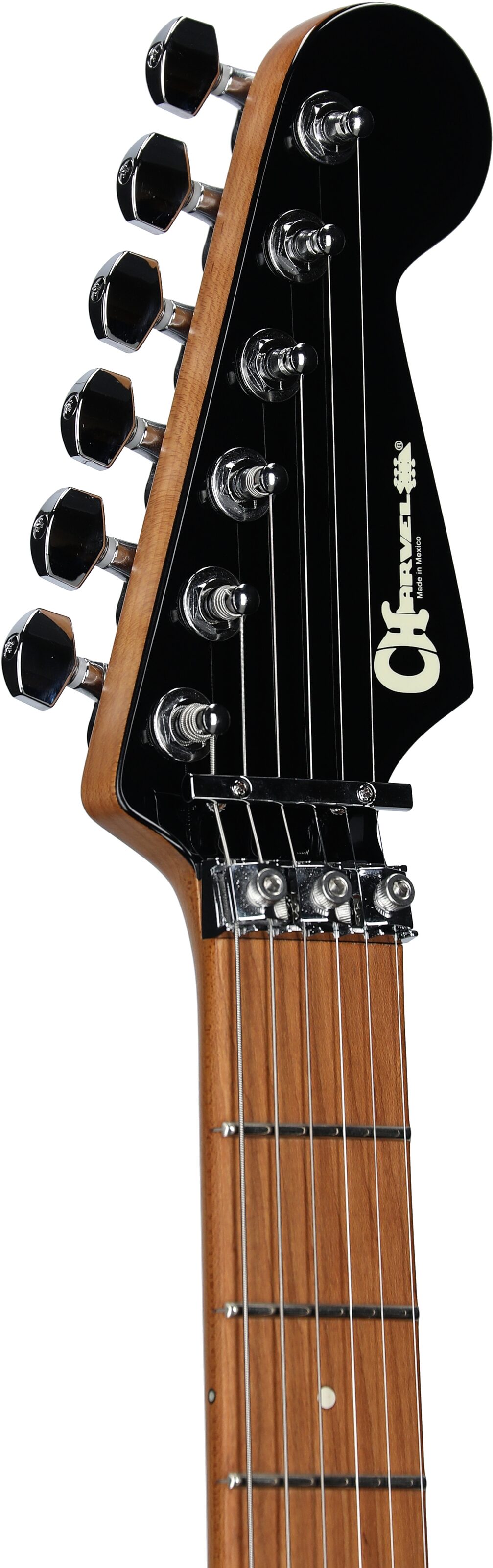 Charvel Pro Mod San Dimas SD1 Electric Guitar, Quilt Sangria, Headstock Left Front