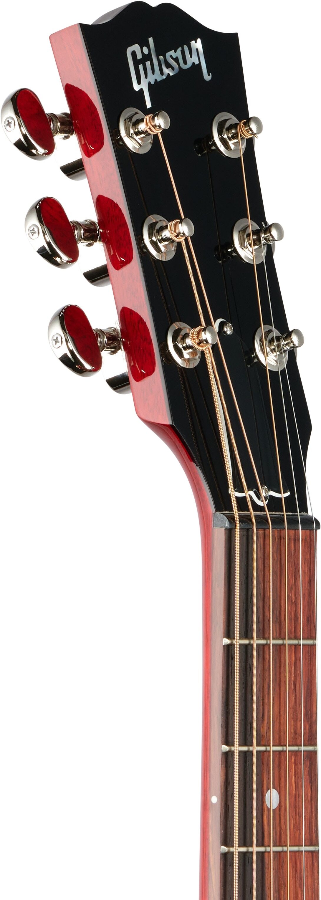 Gibson J-45 Standard Acoustic-Electric Guitar (with Case), Cherry, Headstock Left Front
