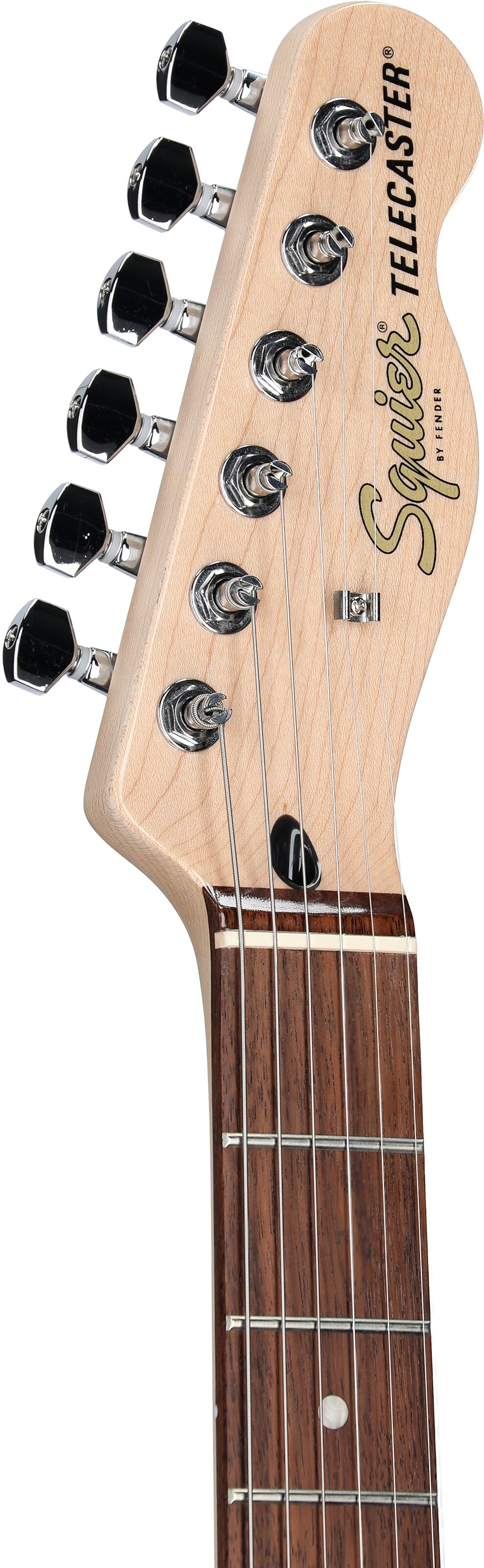 Squier Affinity Telecaster FMT SH Electric Guitar, with Laurel Fingerboard, Crimson Red Transparent, Headstock Left Front