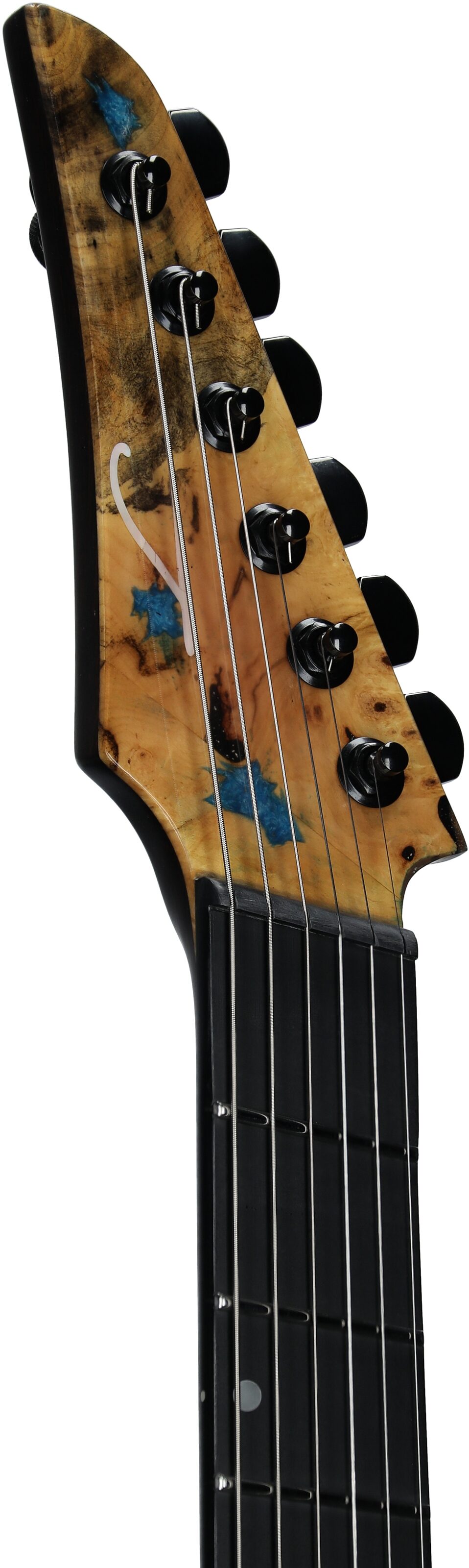 Legator Ninja 6 X Multi-Scale Guitar, Caribbean Blue , Headstock Left Front