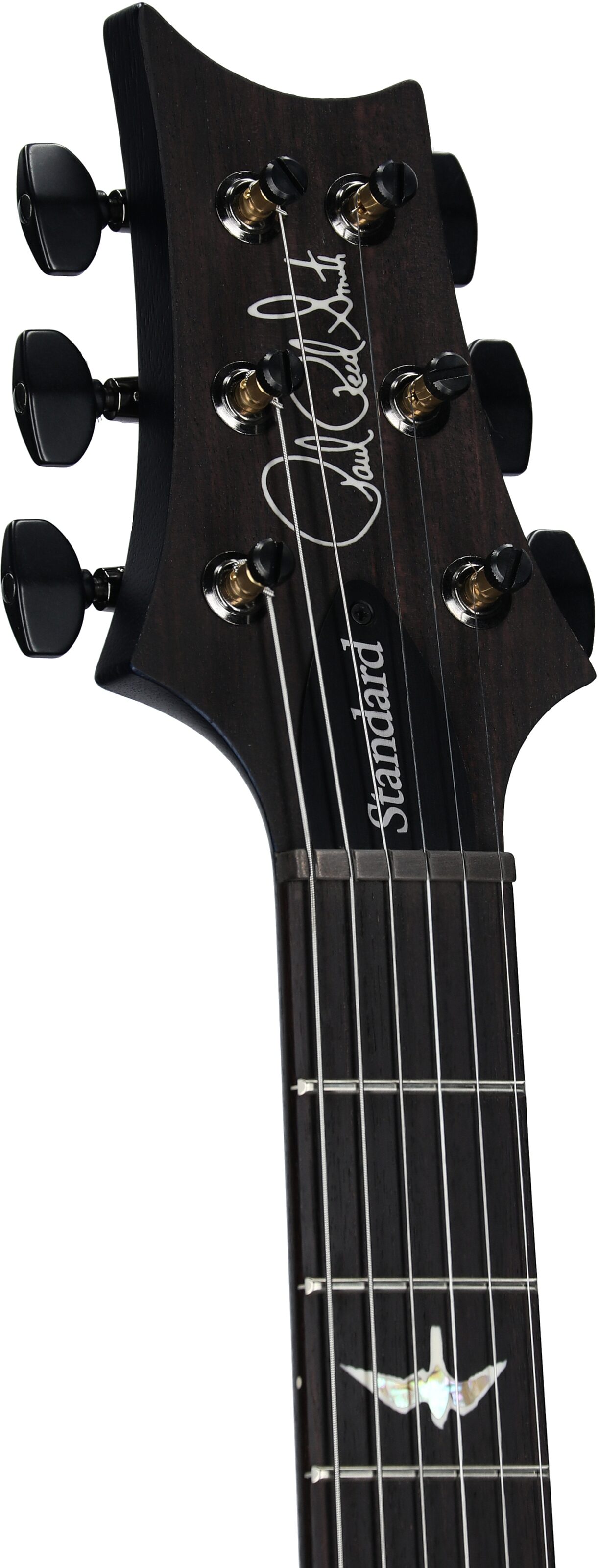 PRS Paul Reed Smith Satin Standard 24 Electric Guitar (with Case), Pearl Black, Headstock Left Front